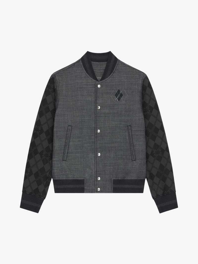 VARSITY JACKET IN DENIM WITH MONOGRAM 72 1