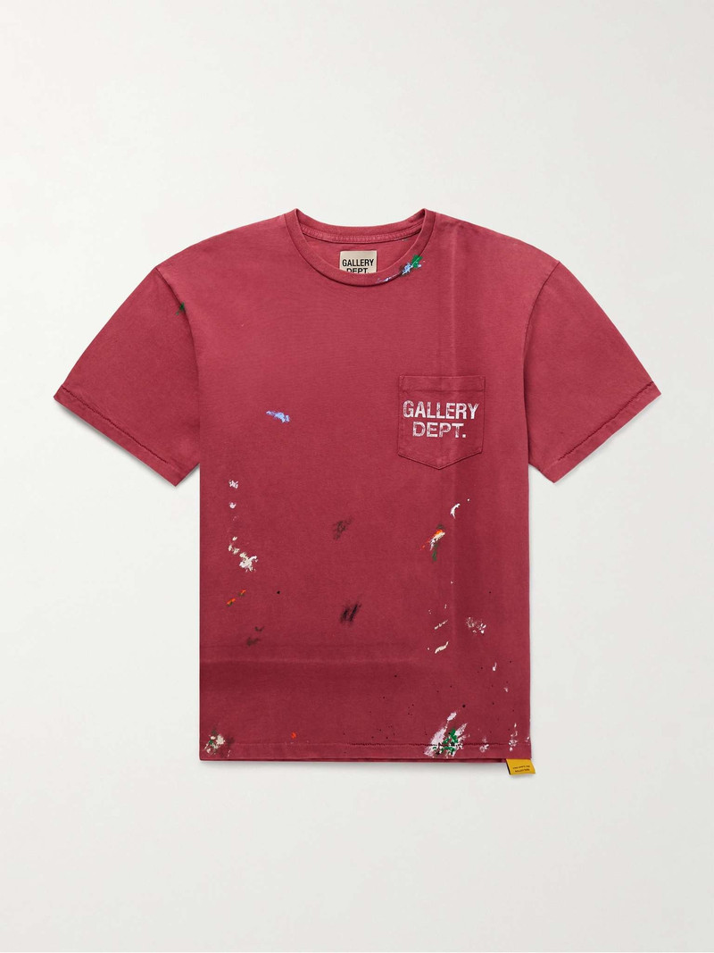 Logo-Print Paint-Splattered Cotton-Jersey T-Shirt - 1