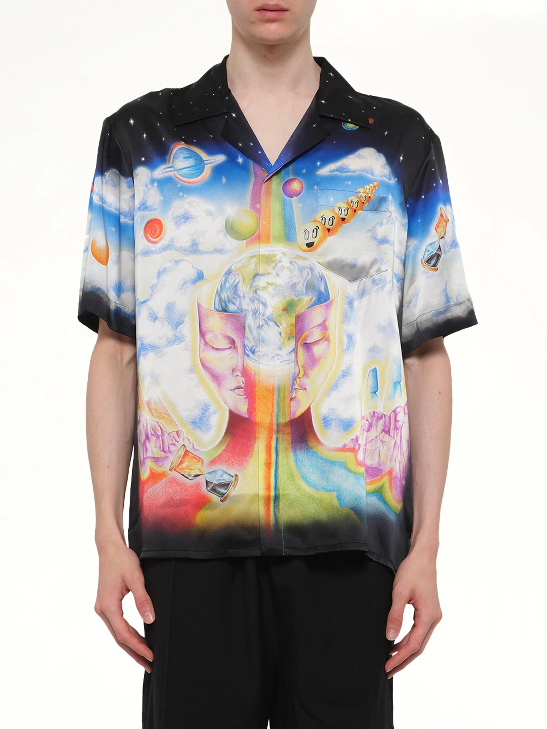 The Essential Experience Cuban Collar SS Shirt in Black - 1