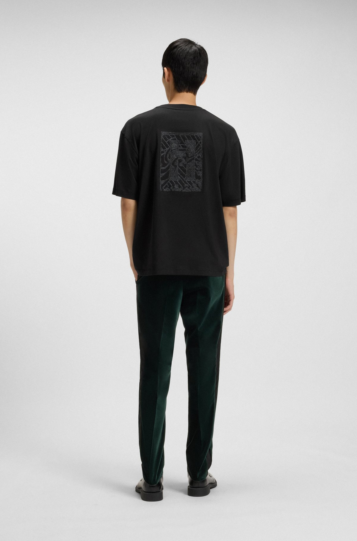 COTTON JERSEY T-SHIRT WITH CURVED EMBROIDERED LOGO - 5