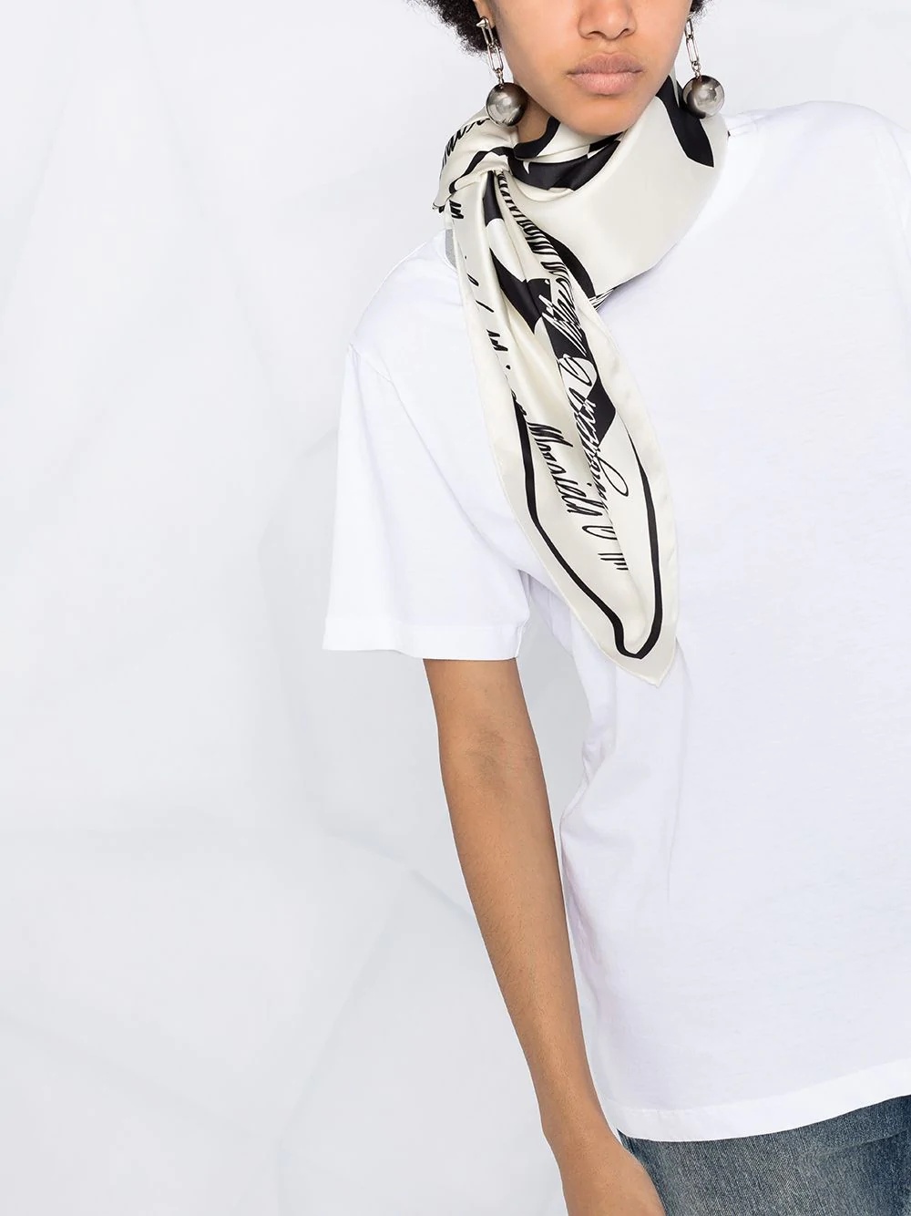 scarf detail T-shirt - 3