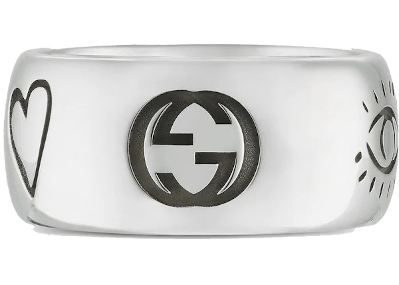 Gucci Blind For Love Ring Wide Silver - 2
