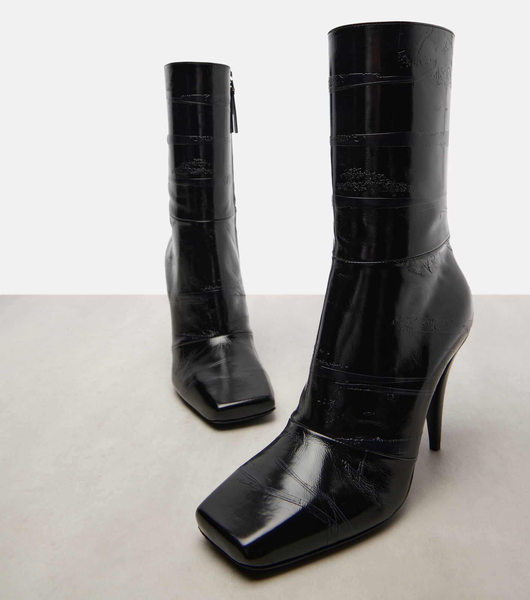 Sliced Square 95 leather ankle boots - 5