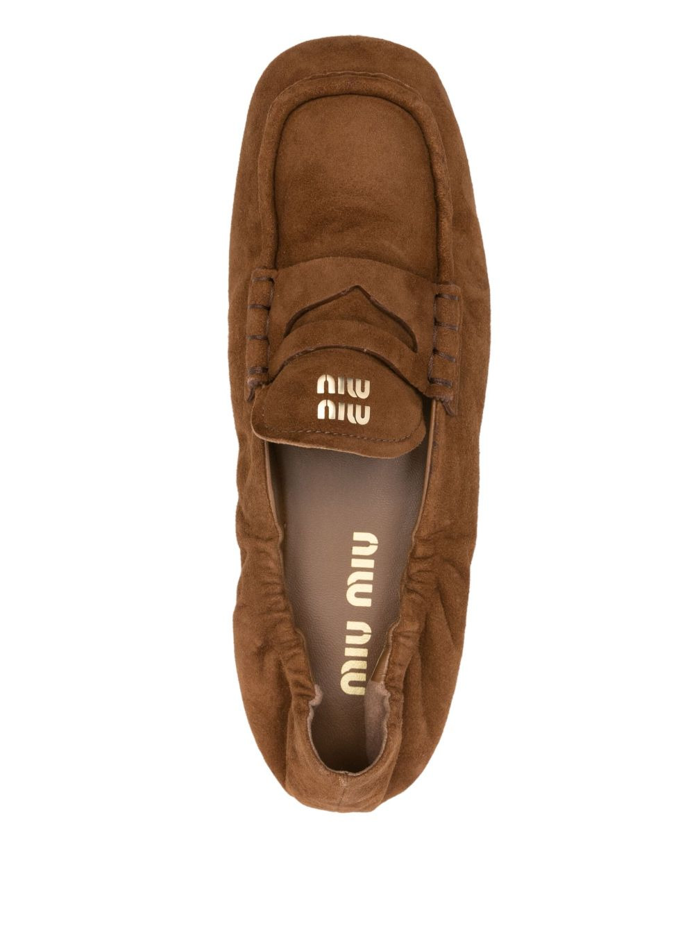 Miu Miu Women Ruches Suede Leather Loafers - 4