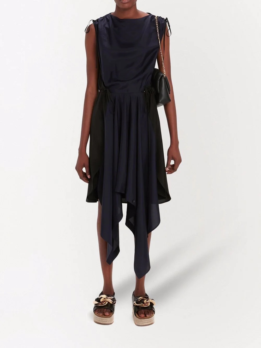 asymmetric-hem midi dress - 2