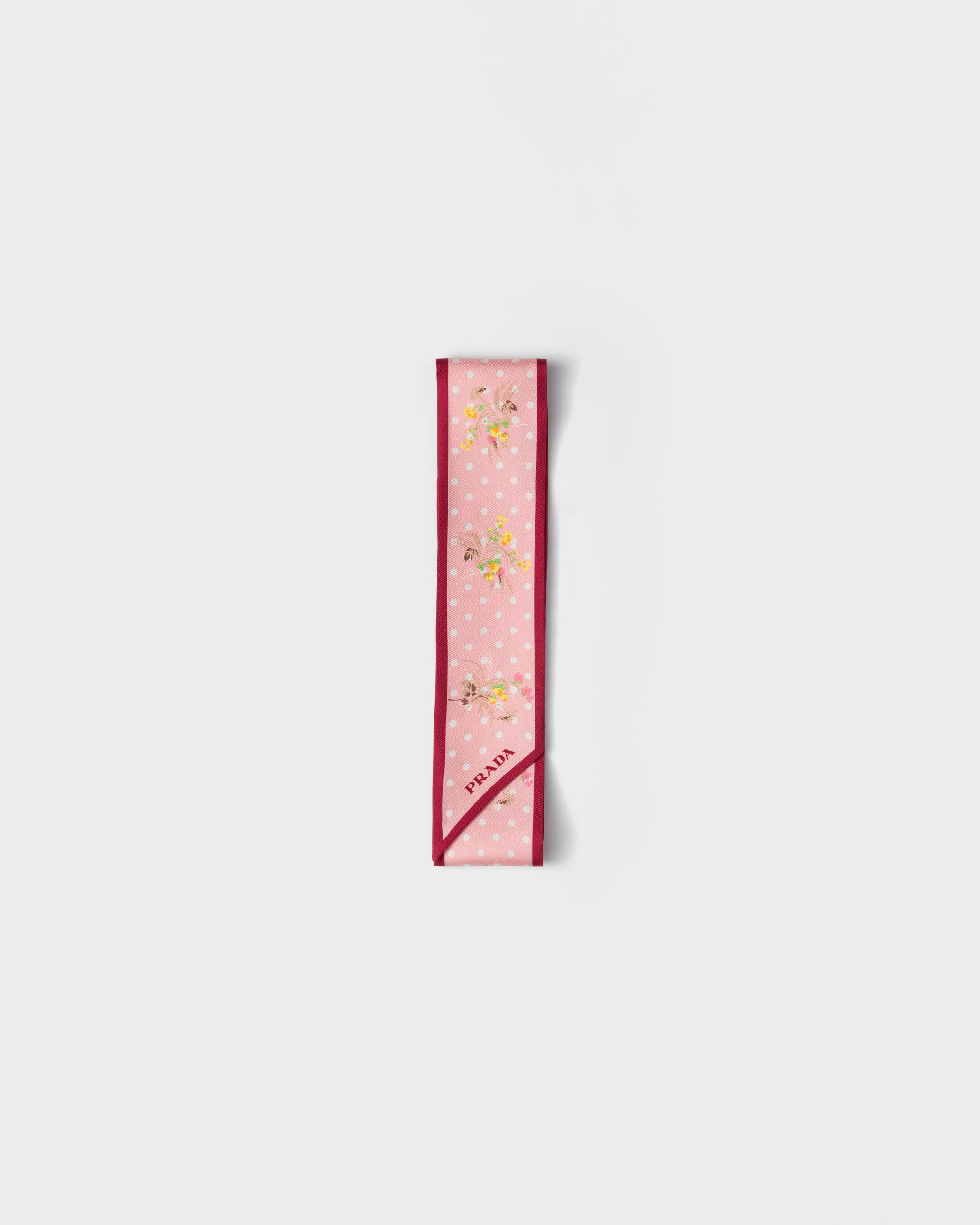 Printed silk twill skinny scarf - 1
