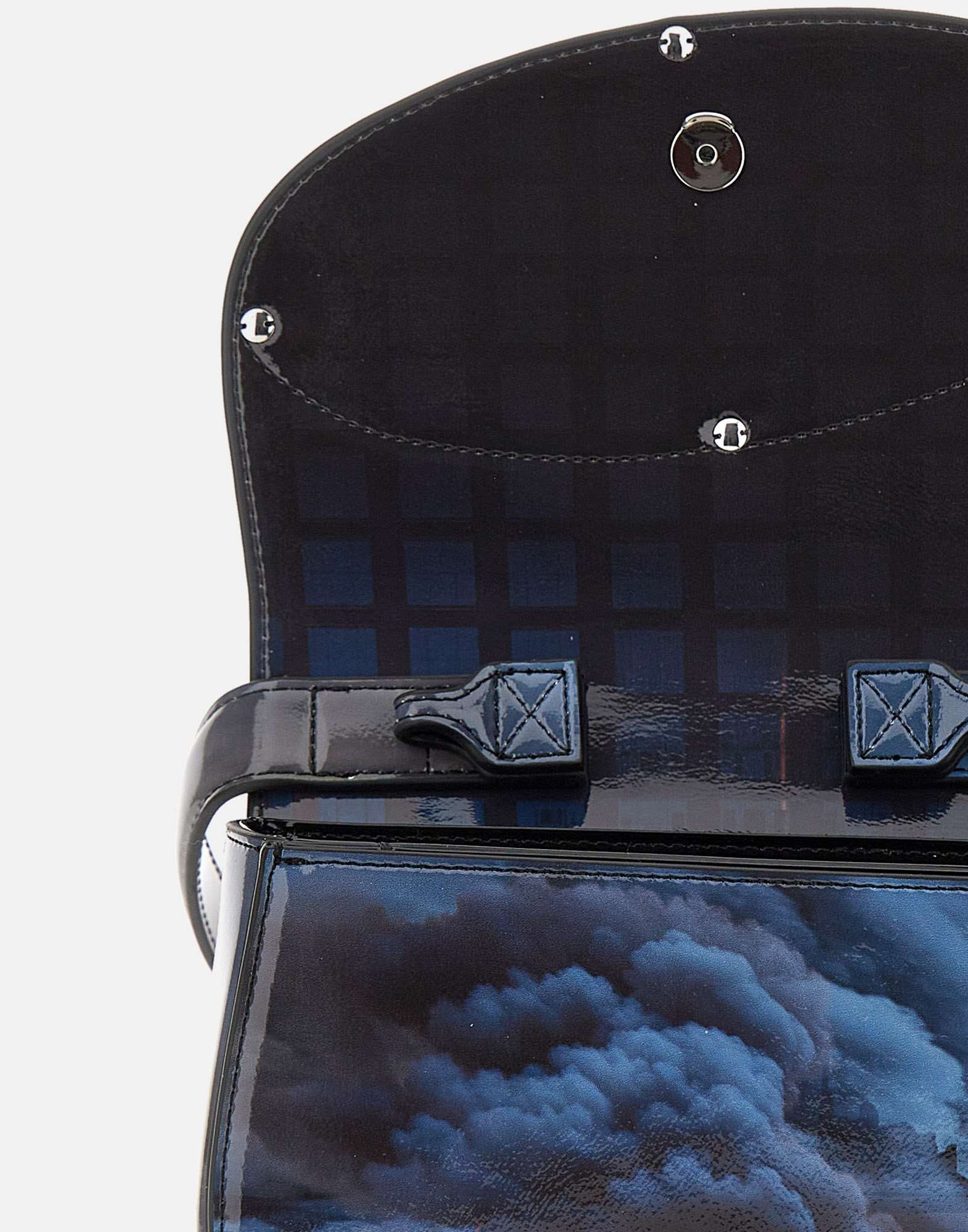 Diesel 1dr Patent Leather Shoulder Bag Sky And Fire Pattern - 4