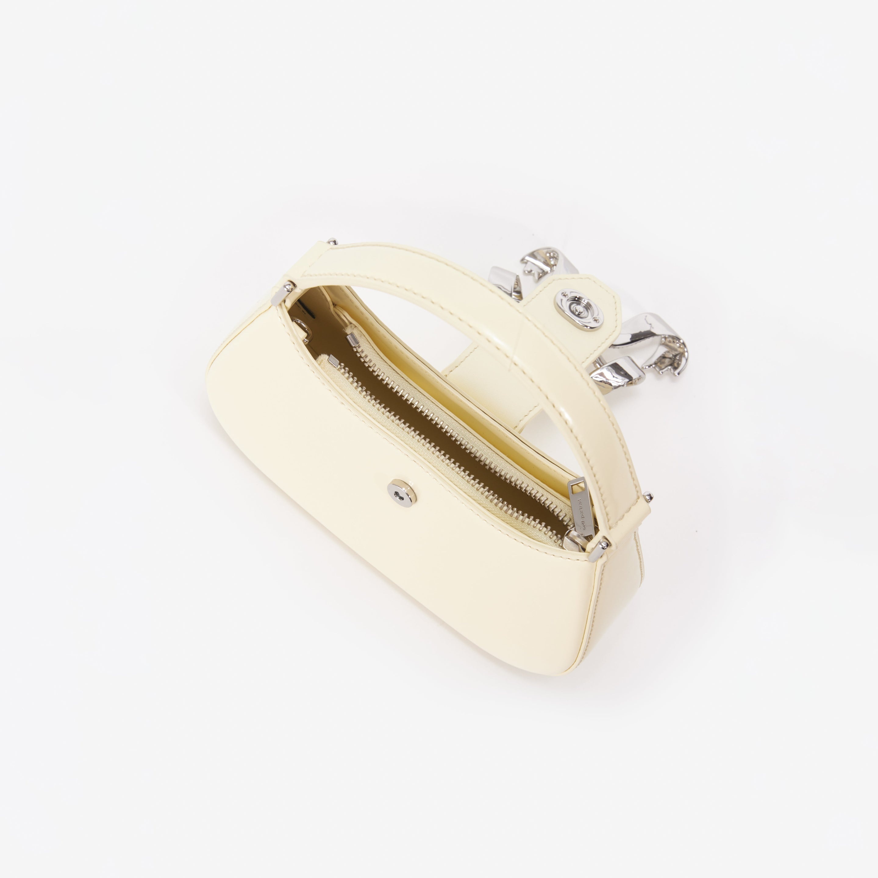 Yellow Leather Crescent Bow Bag - 5