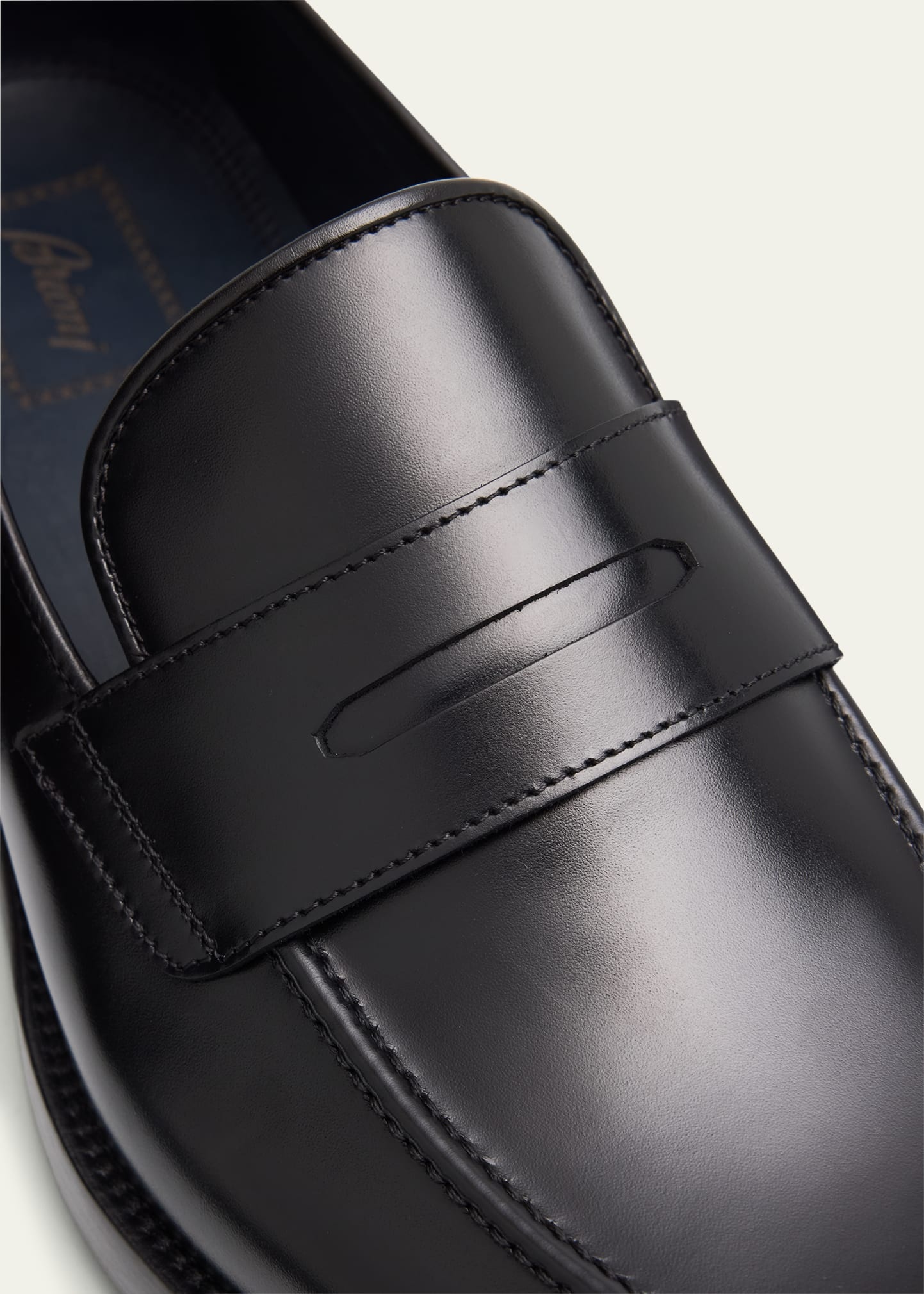 Men's Bruton Rubber-Sole Leather Penny Loafers - 6