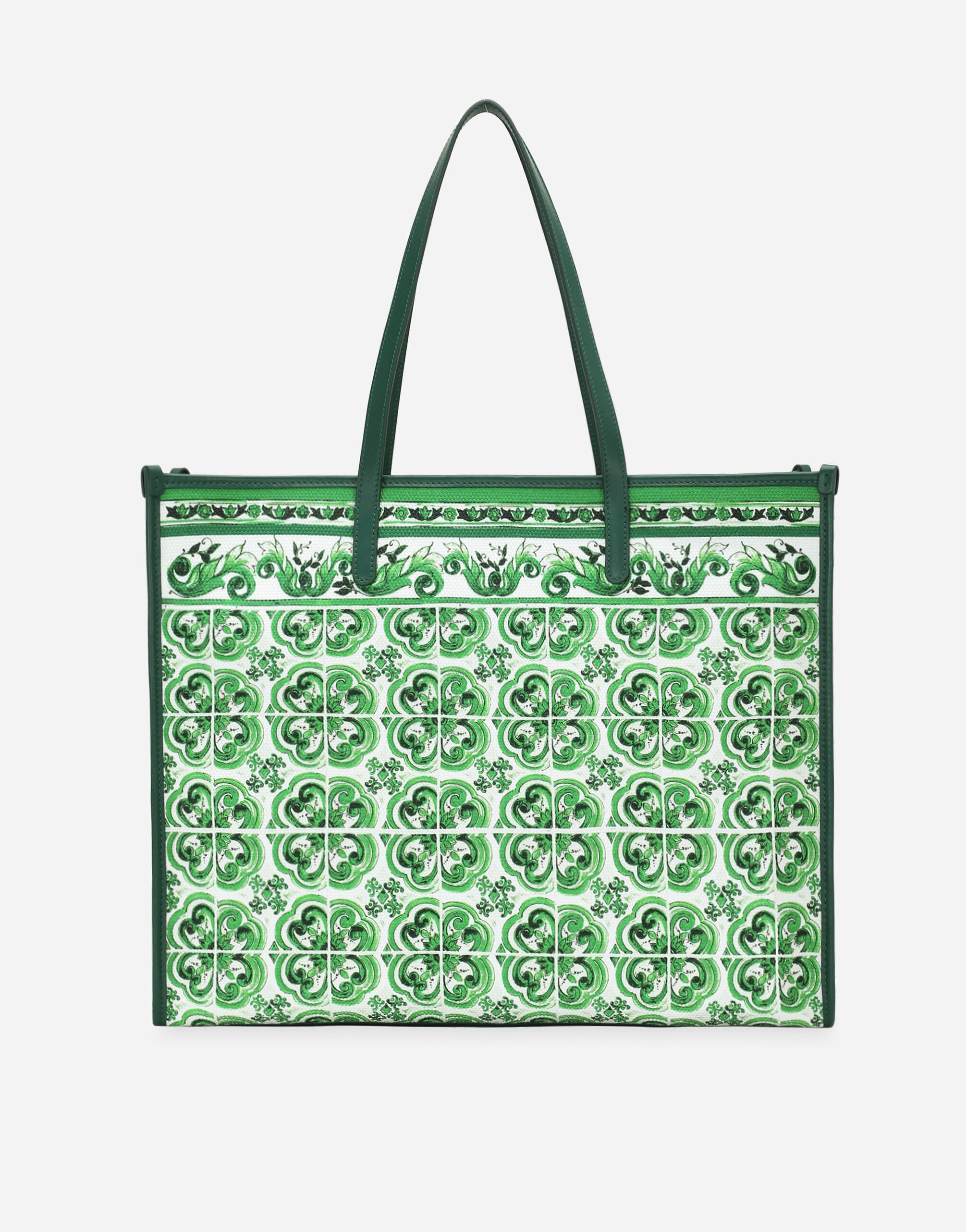 Large canvas shopper with majolica print - 4
