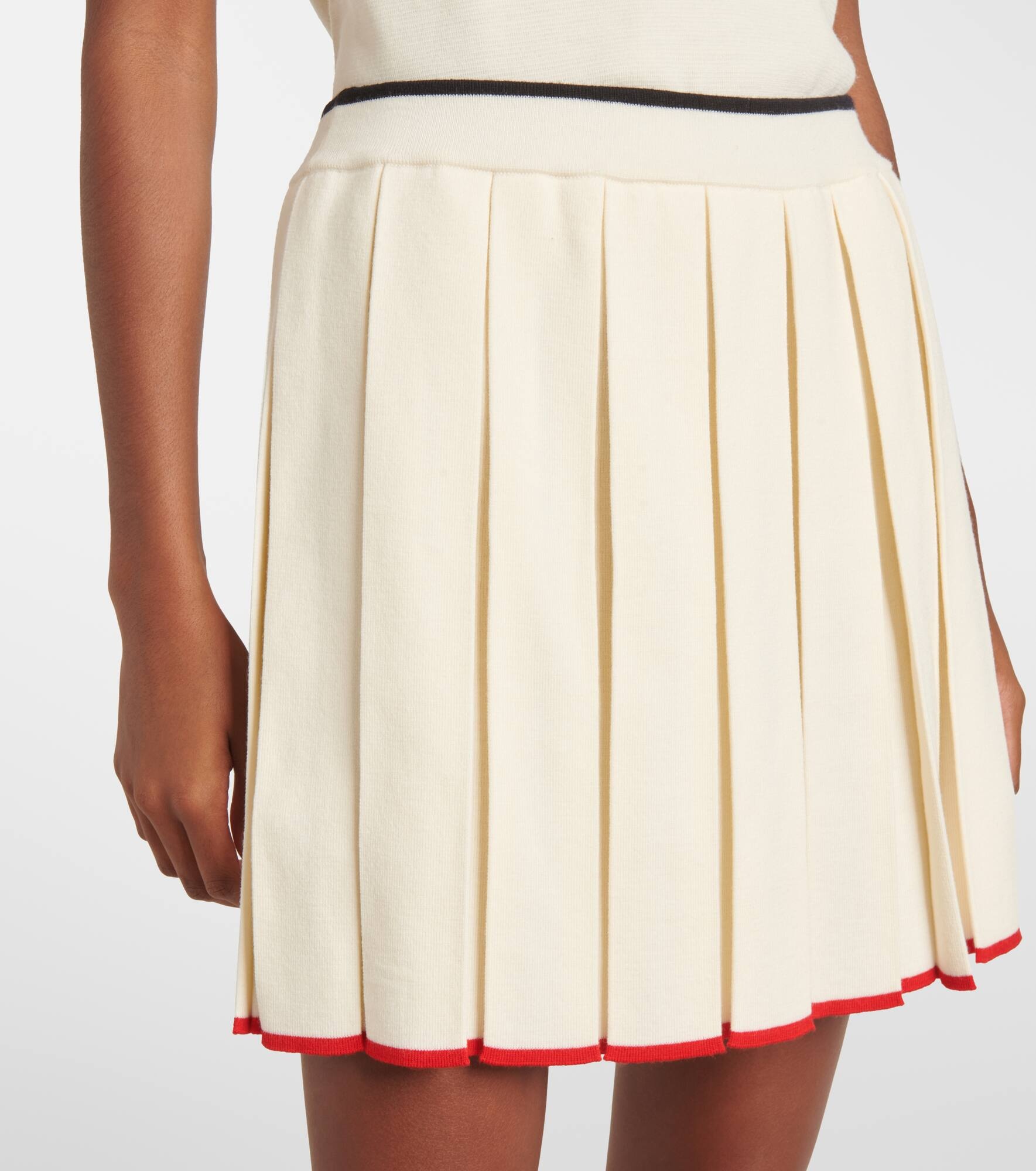 Pleated wool-blend miniskirt - 4