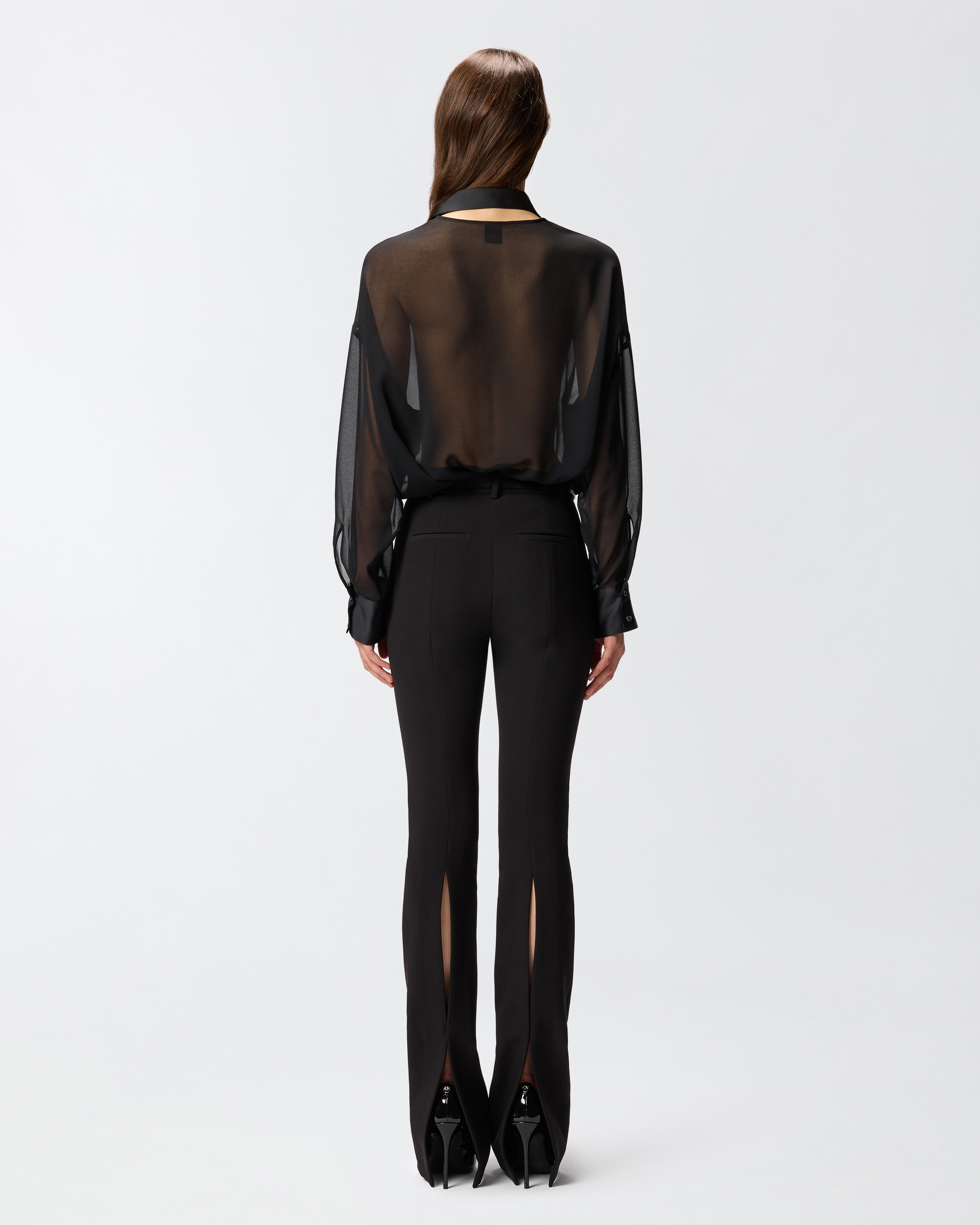 GEORGETTE AND SATIN SHIRT - 4