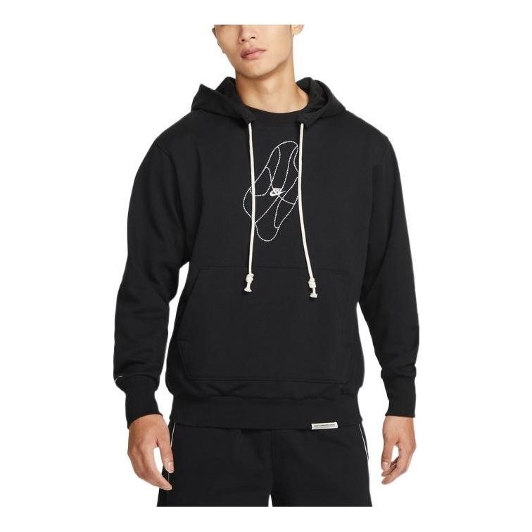 Nike front logo printed hoodie 'Black' DQ6104-010 - 1