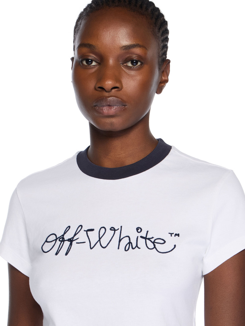 Off-White Embroidered Script Logo Fitted Logo Tee outlook