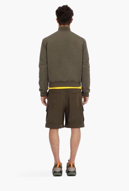Reversible khaki cotton bomber jacket - 3