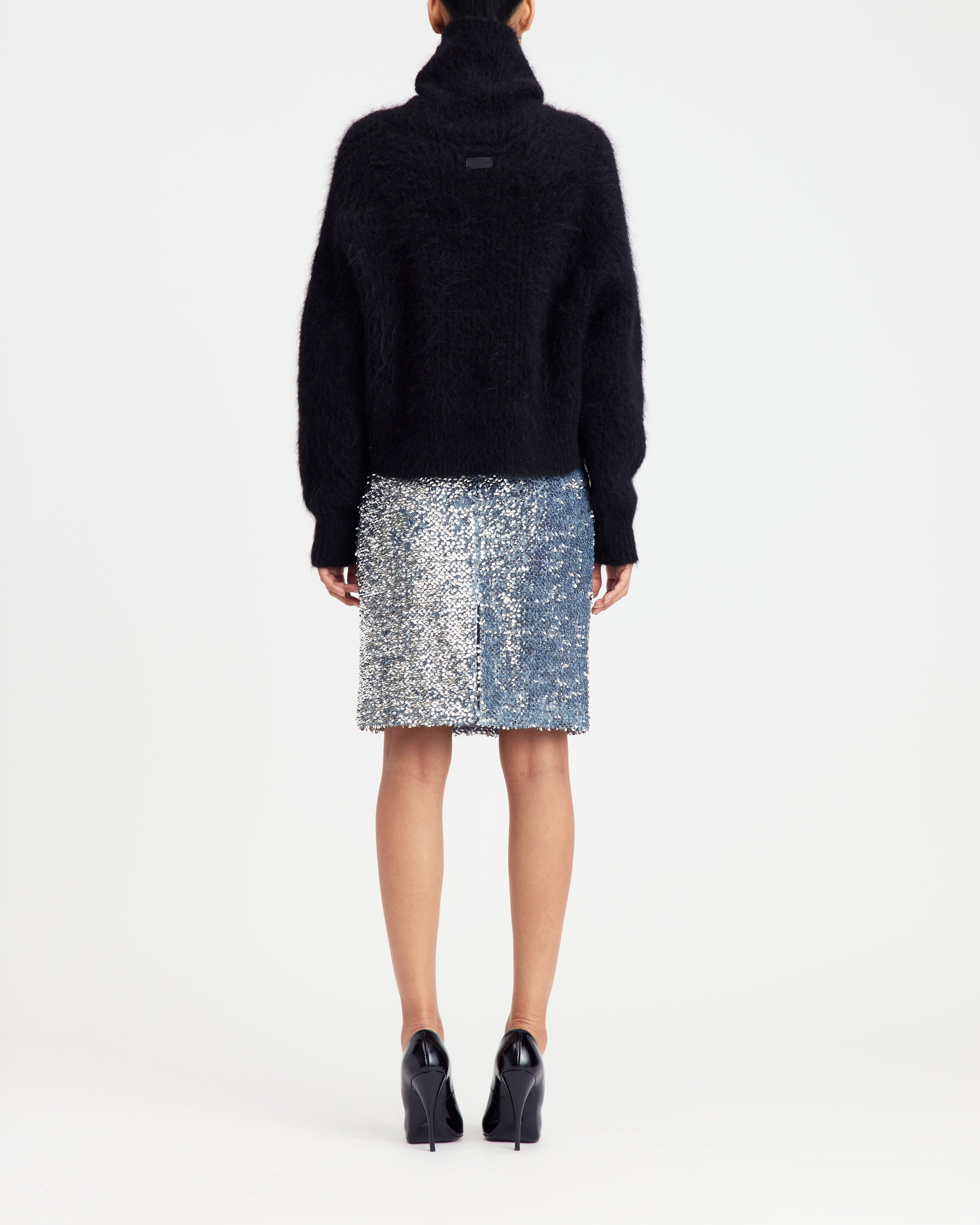 DELTA MIDI SKIRT IN TEXTURED SEQUIN - 4