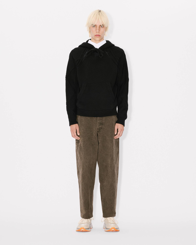 Hand-embroidered cable knitted hoodie 5