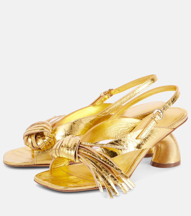 Metallic leather sandals 5