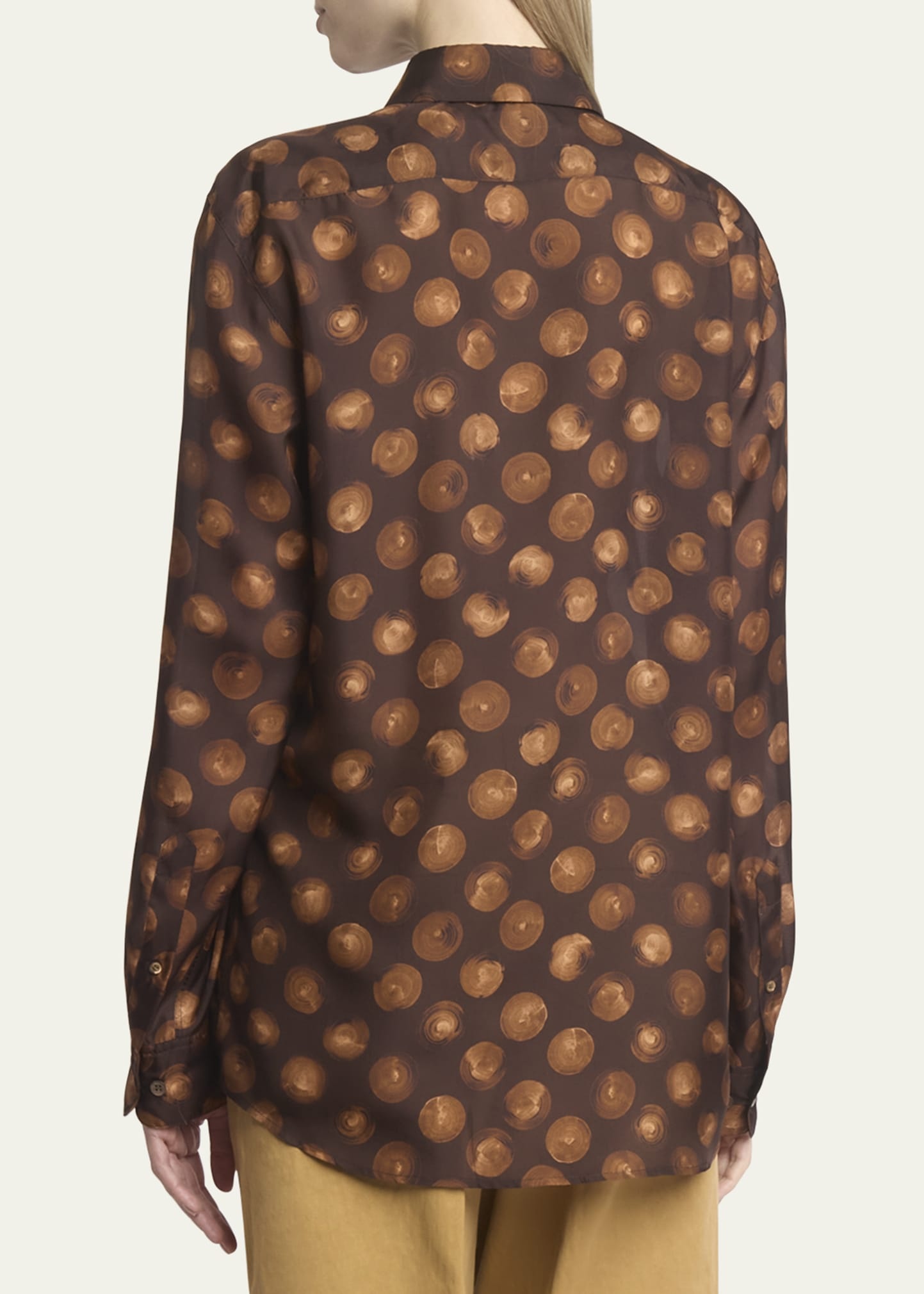 Clavel Printed Button Down Silk Blouse - 3