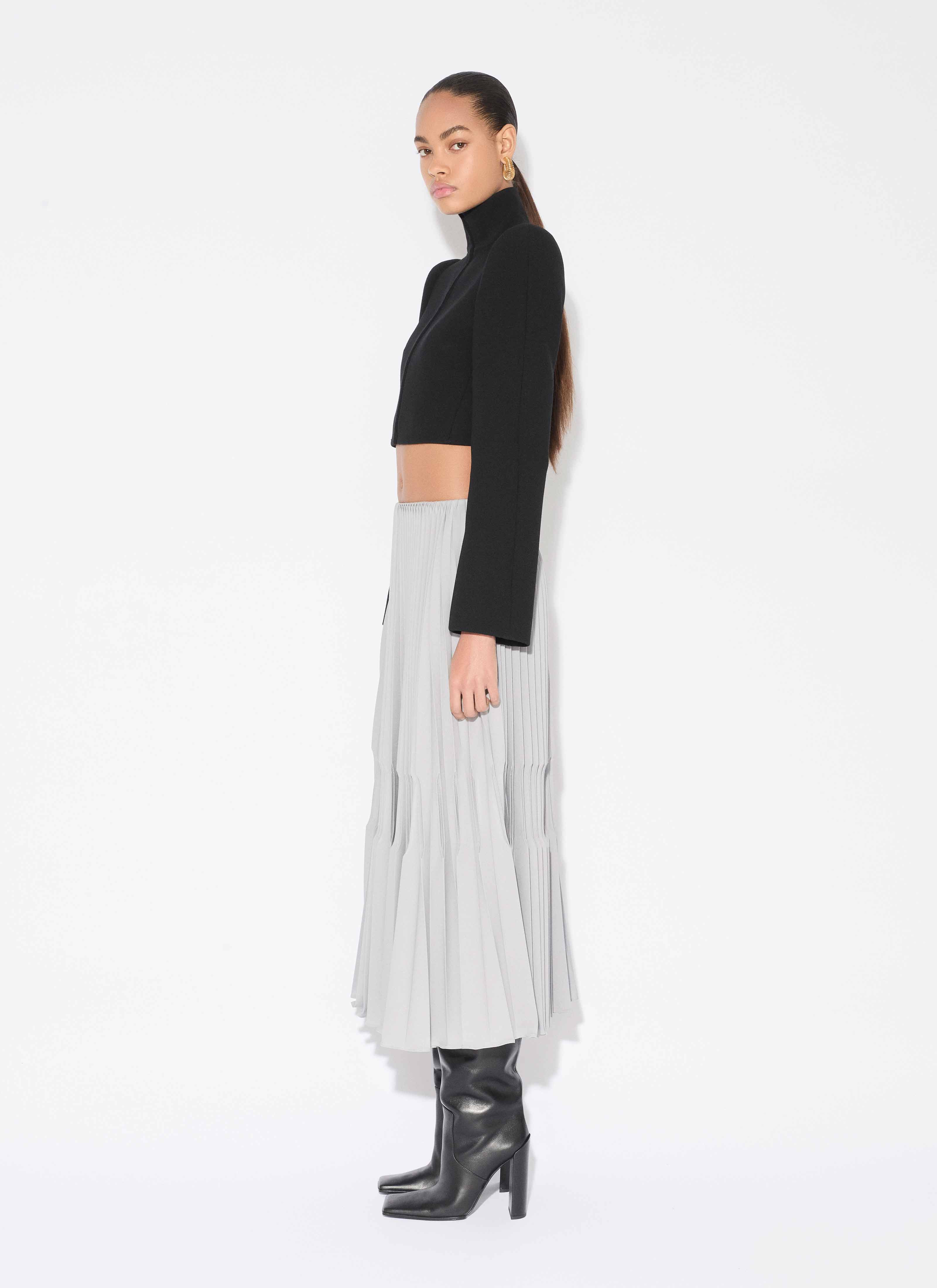 WOOL HIGH NECK JACKET - 4