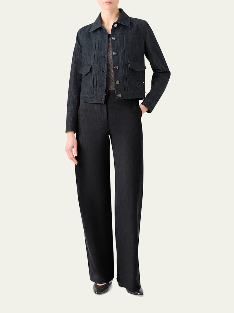 AKRIS Hilbert Short Stretch Denim Jacket outlook