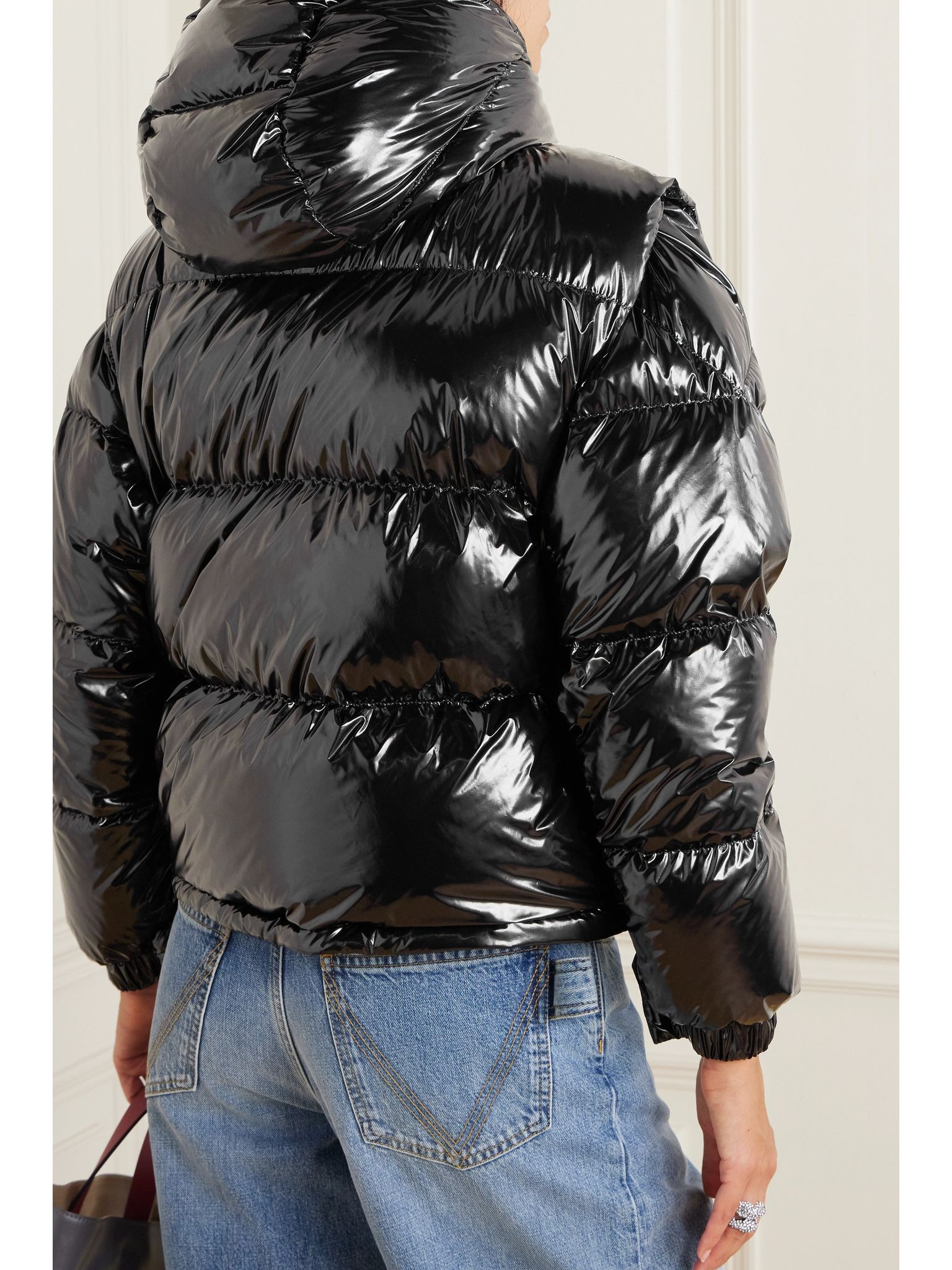 Karakorum convertible hooded quilted glossed-ripstop down jacket Black - 4
