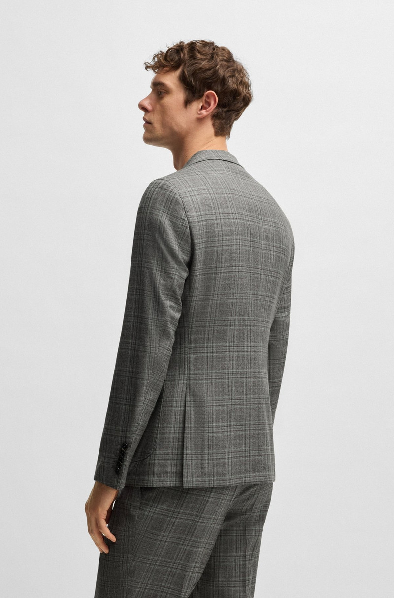 BOSS SLIM-FIT SUIT IN CHECKED VIRGIN WOOL outlook