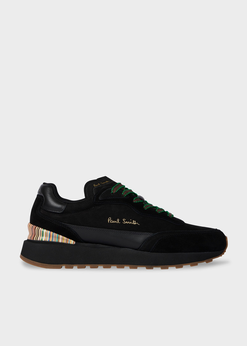 Black Leather 'Aston' Trainers 1