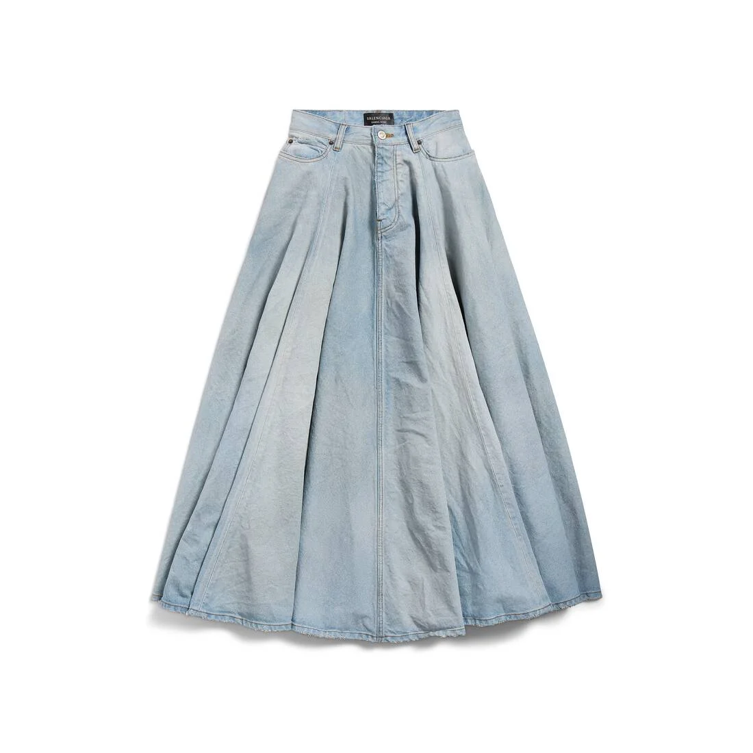 Women's Godet Maxi Skirt in Dirty Light Blue - 1