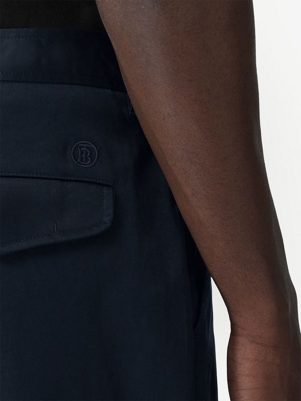 embroidered monogram straght-leg trousers - 5
