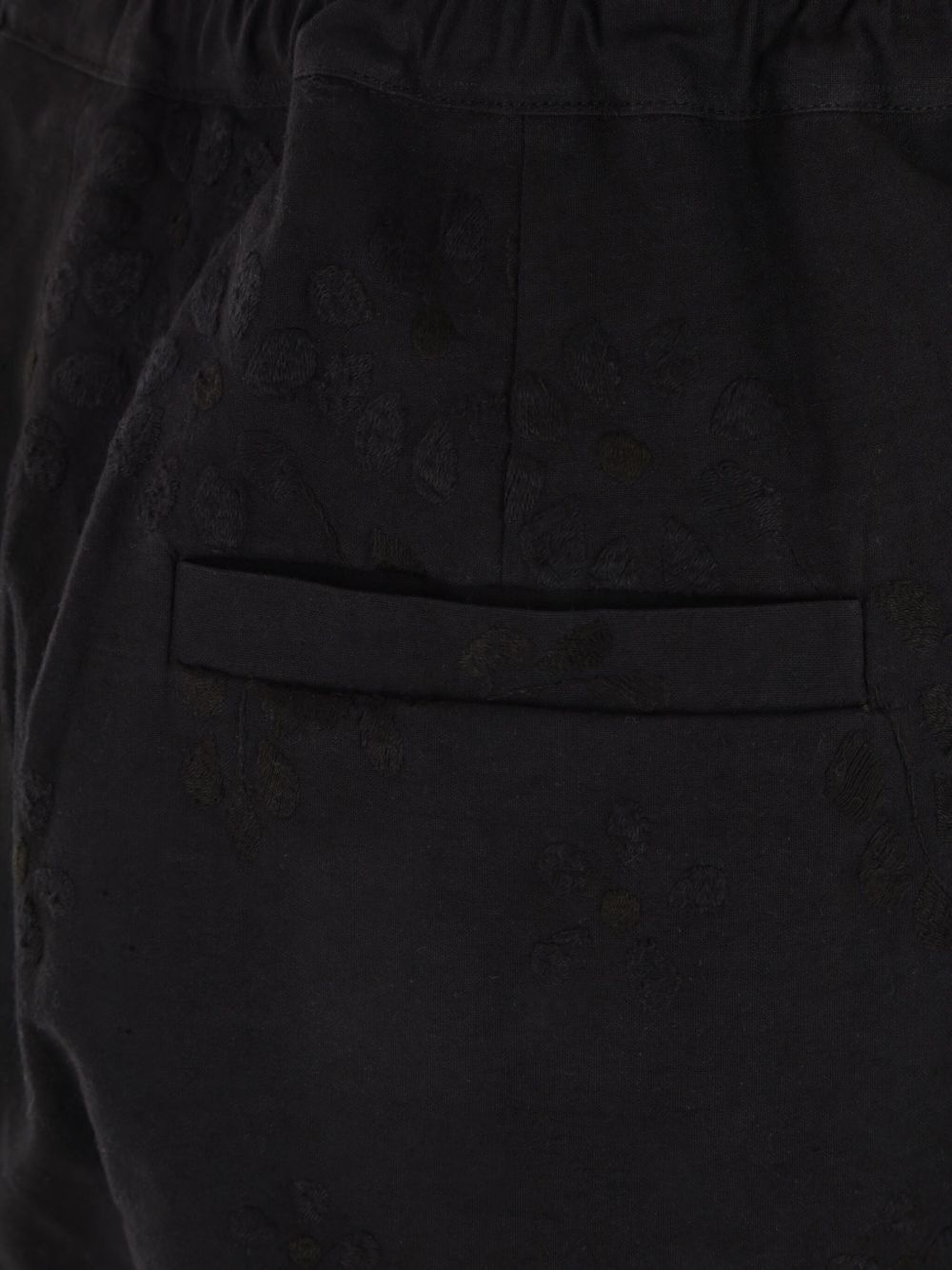 floral-embroidered elasticated-waist trousers - 4
