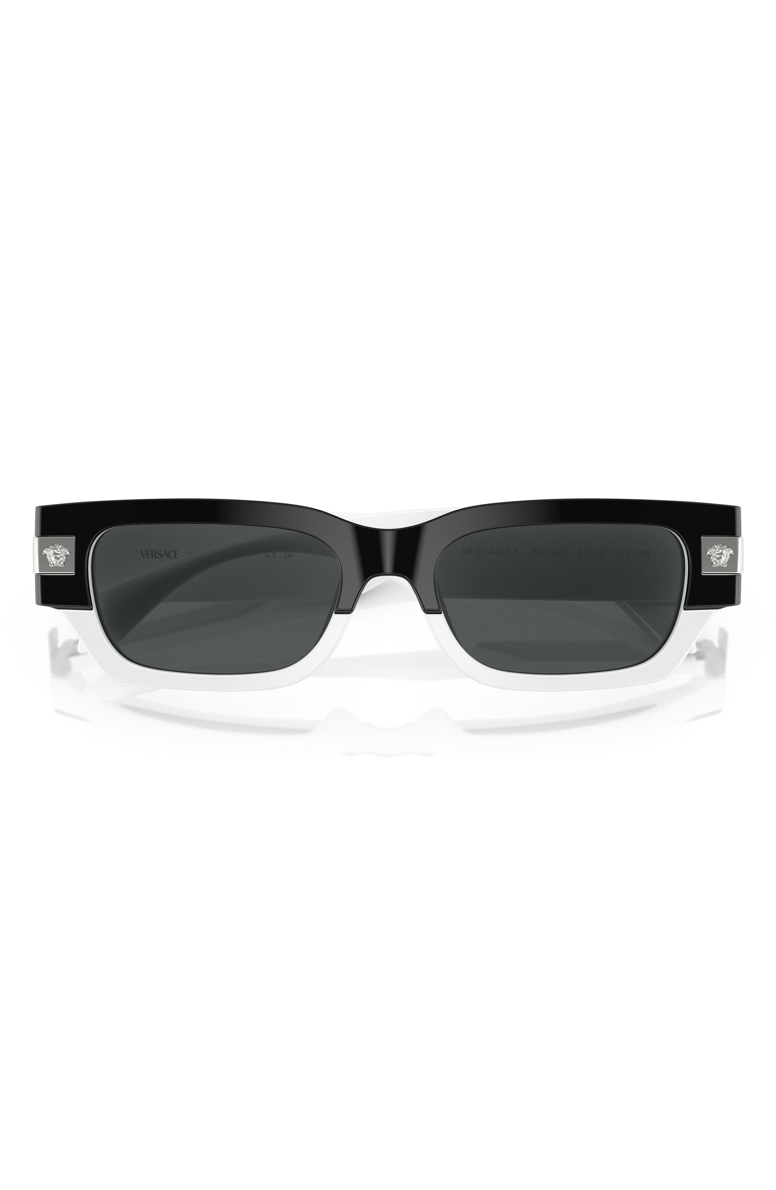 Versace 53mm Rectangular Sunglasses in Dark Grey at Nordstrom - 5