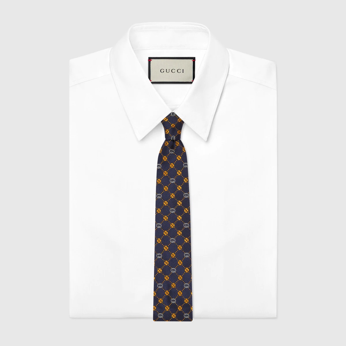 Interlocking G and clover silk tie - 2