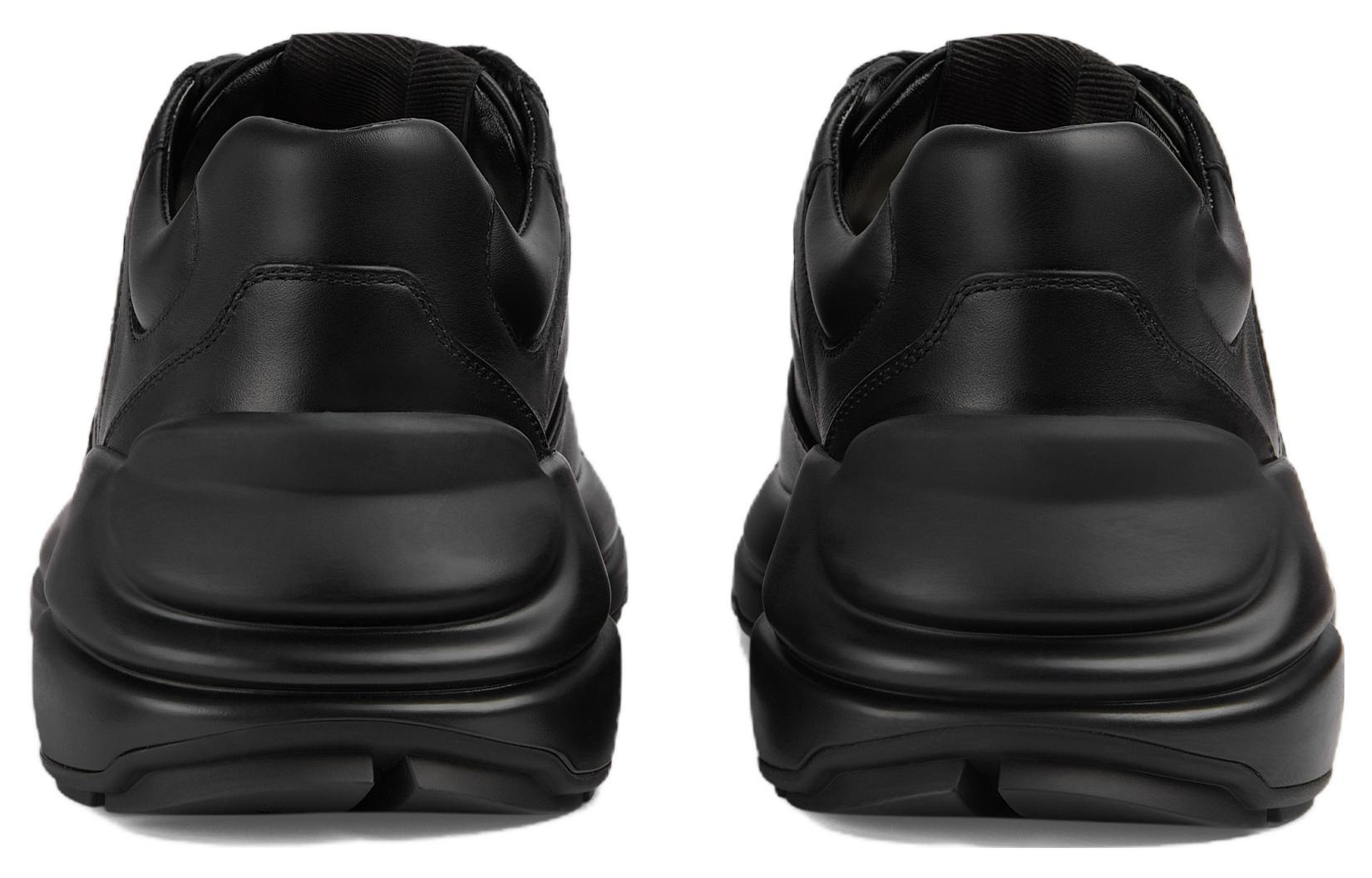 (WMNS) Gucci Rhyton Leather Sneakers 'Black White' 757887-UPG70-1057 - 4