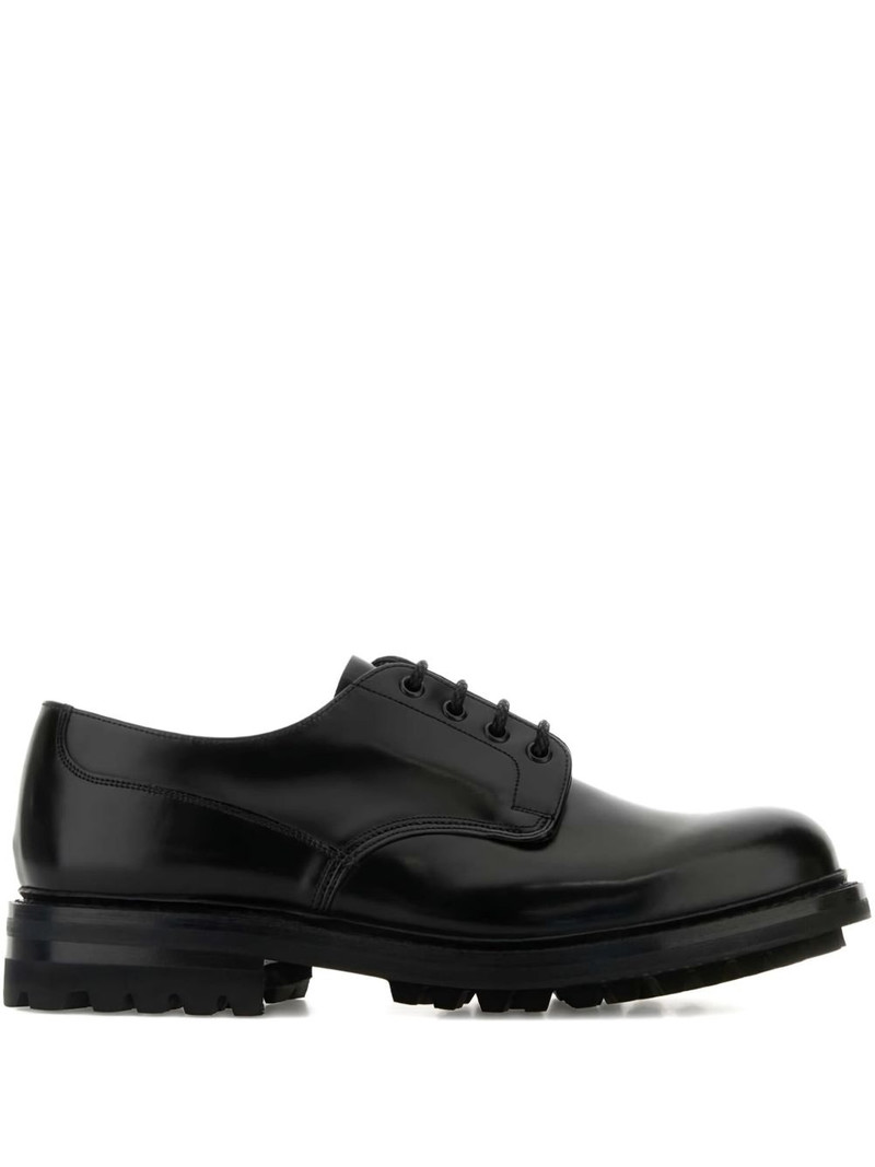 polished leather lace-up shoes 1