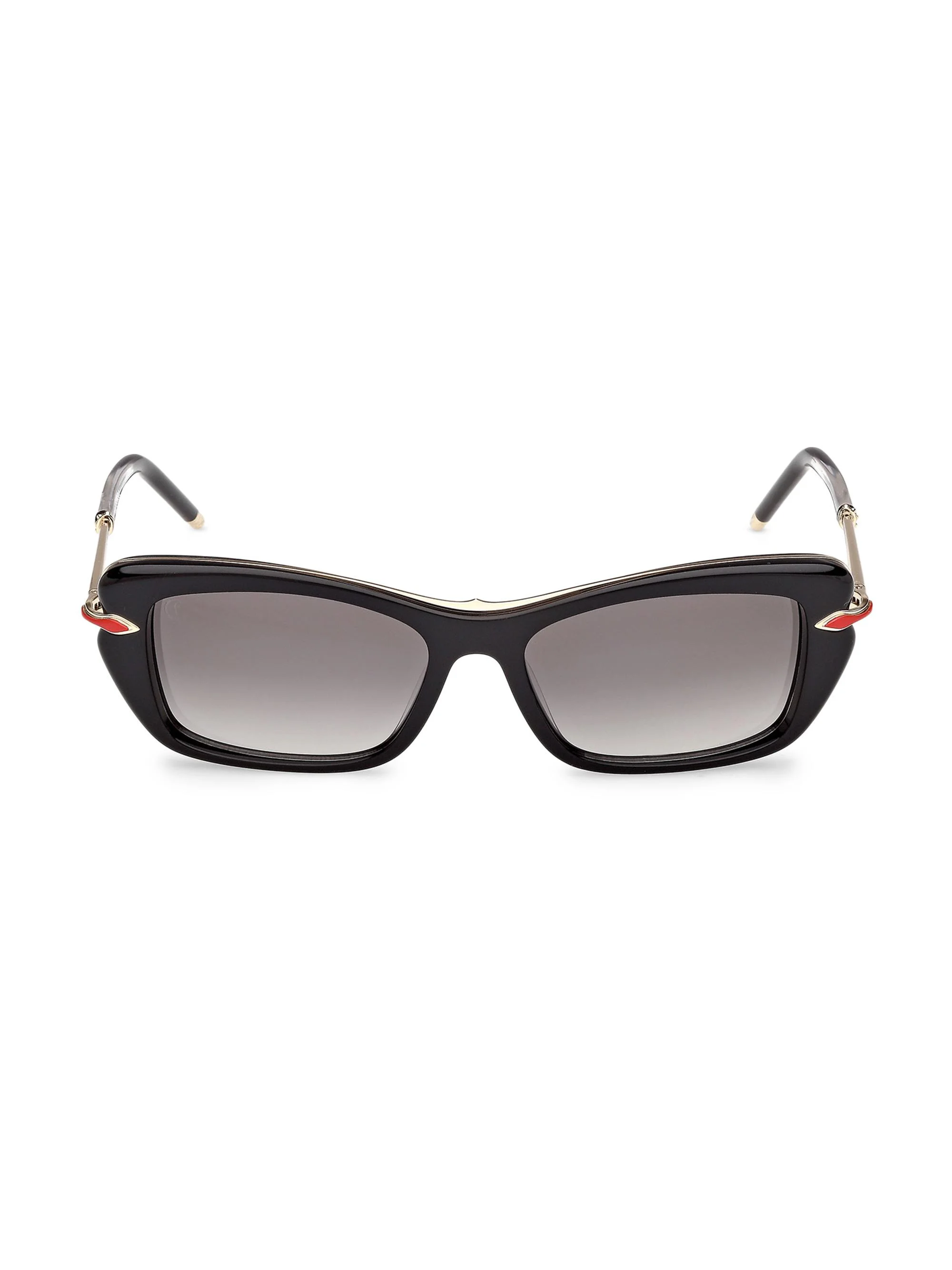 Women's 53MM Rectangular Sunglasses - Gold Black - 1