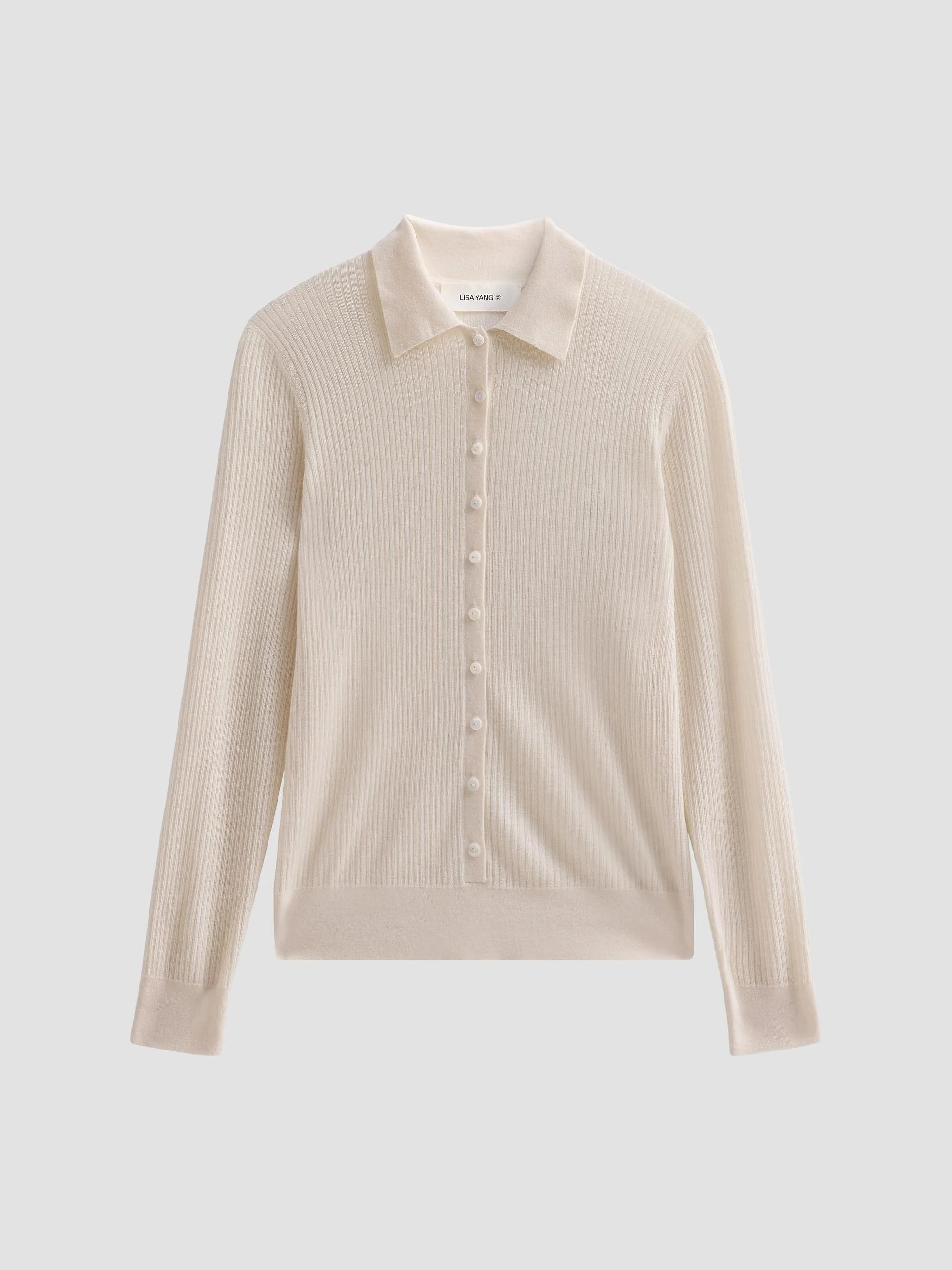 Women's Agata Cashmere Cardigan Shirt - Ivory - 1