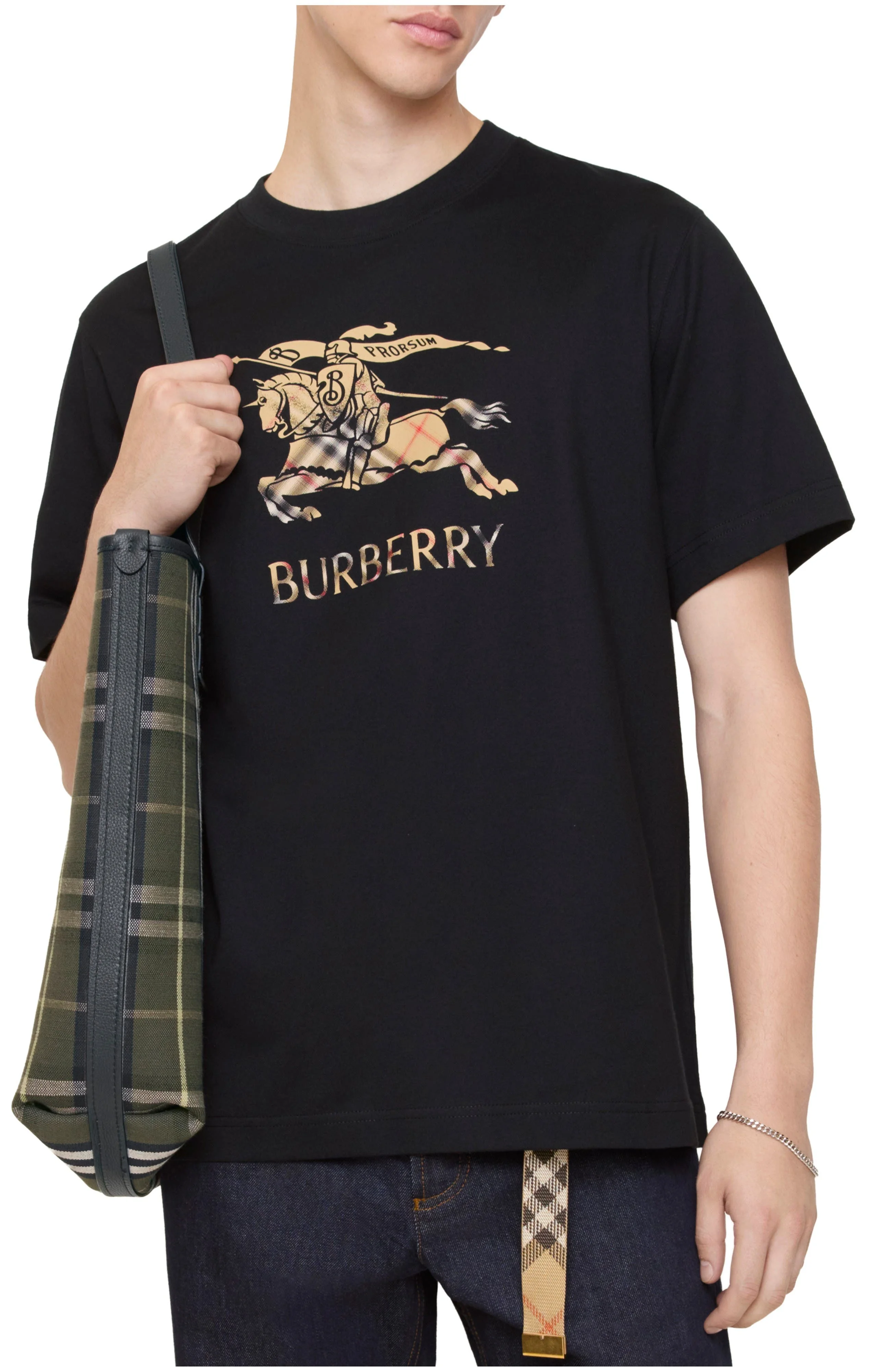 burberry EKD Ombré Cotton T-shirt in Black at Nordstrom - 1