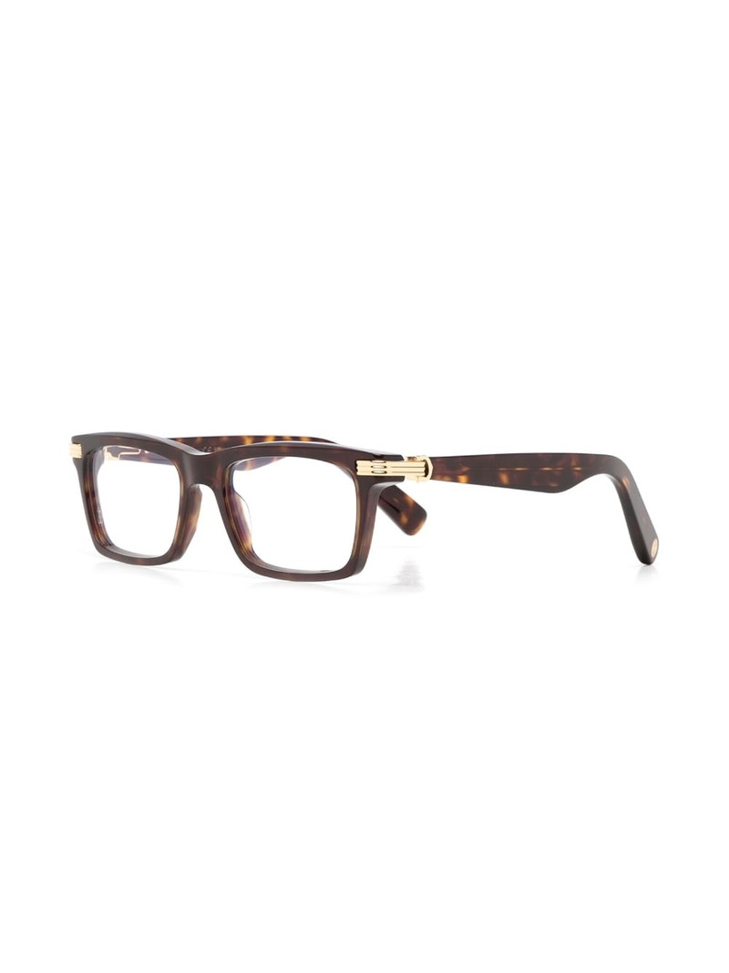 Cartier engraved-detail square glasses outlook