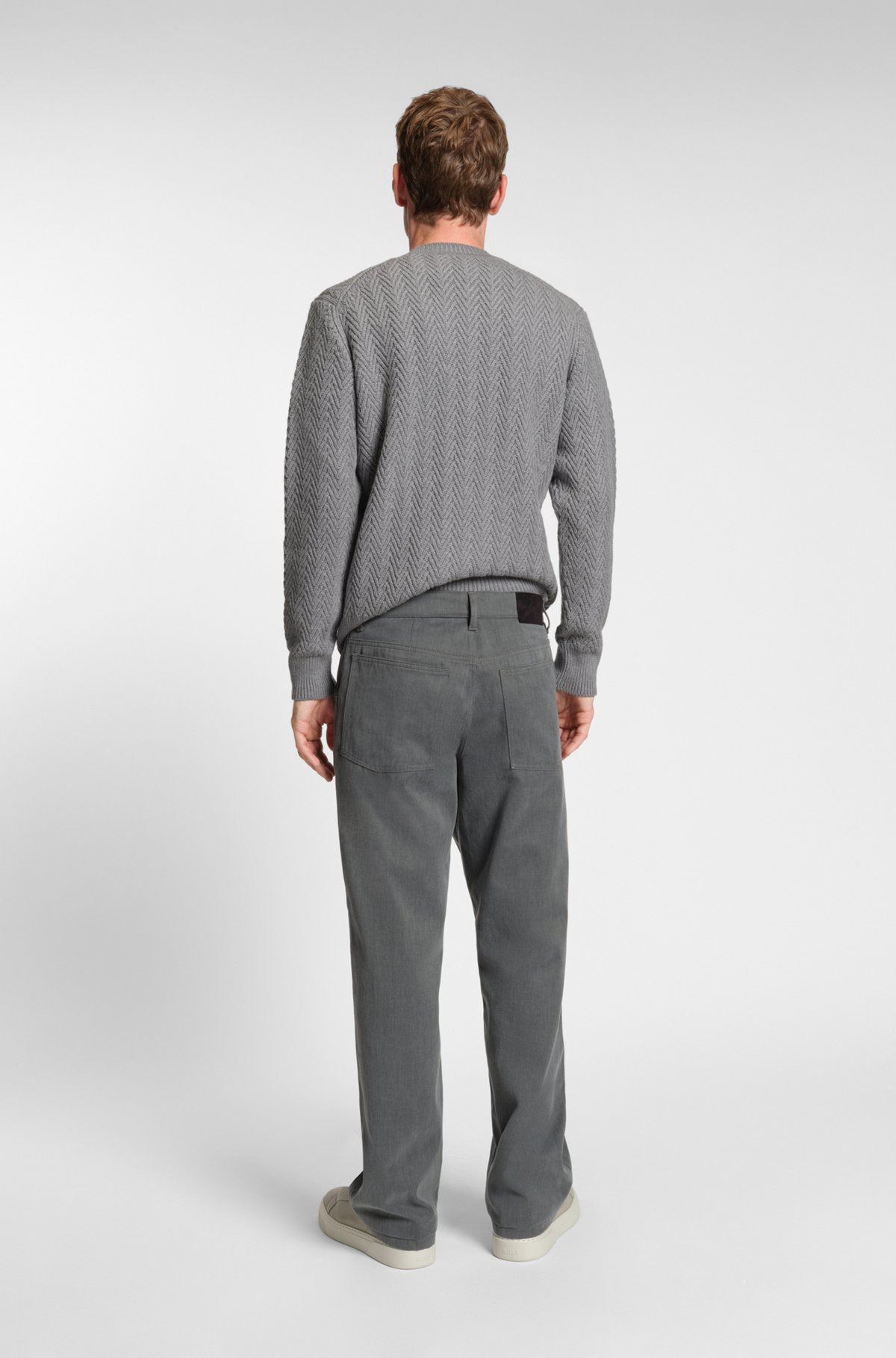 VIRGIN-WOOL SWEATER WITH HERRINGBONE STRUCTURE - 5
