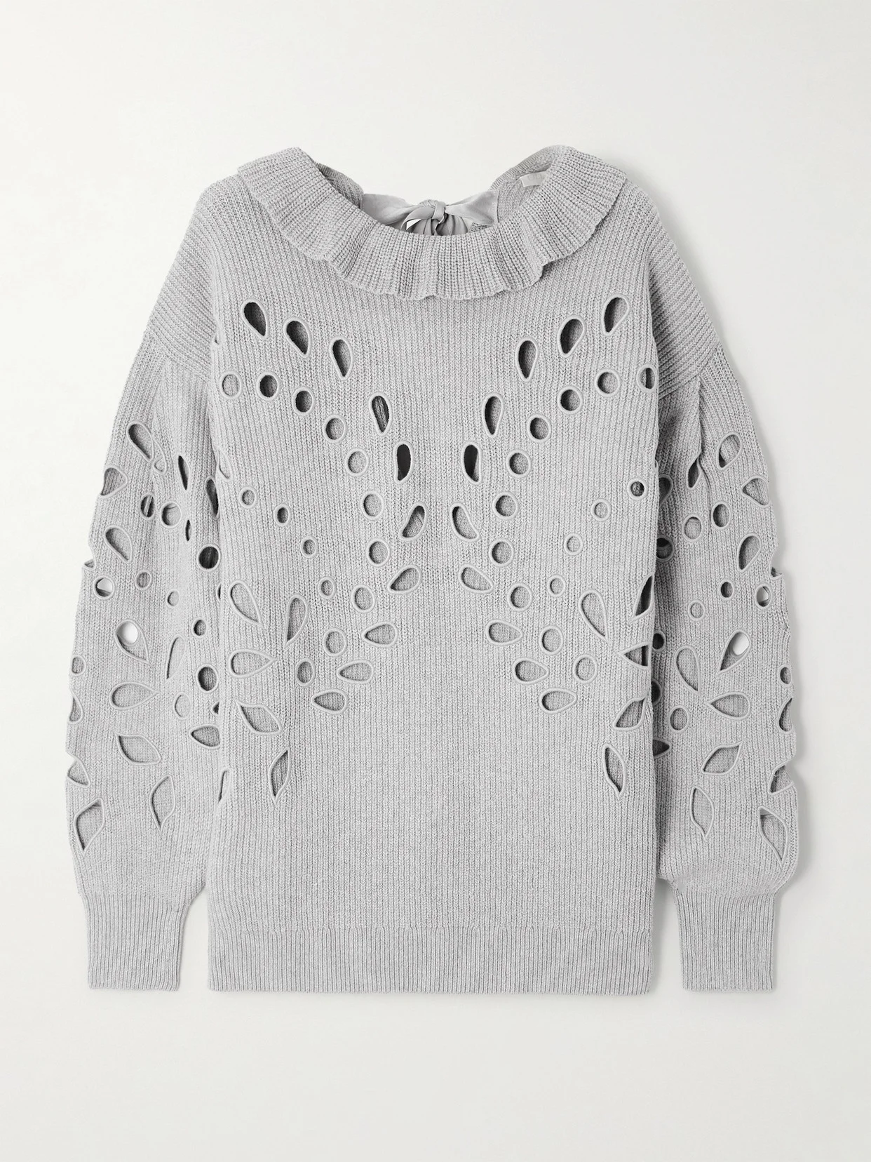 Francia Oversized Cutout Ribbed Cotton-blend Sweater - 1