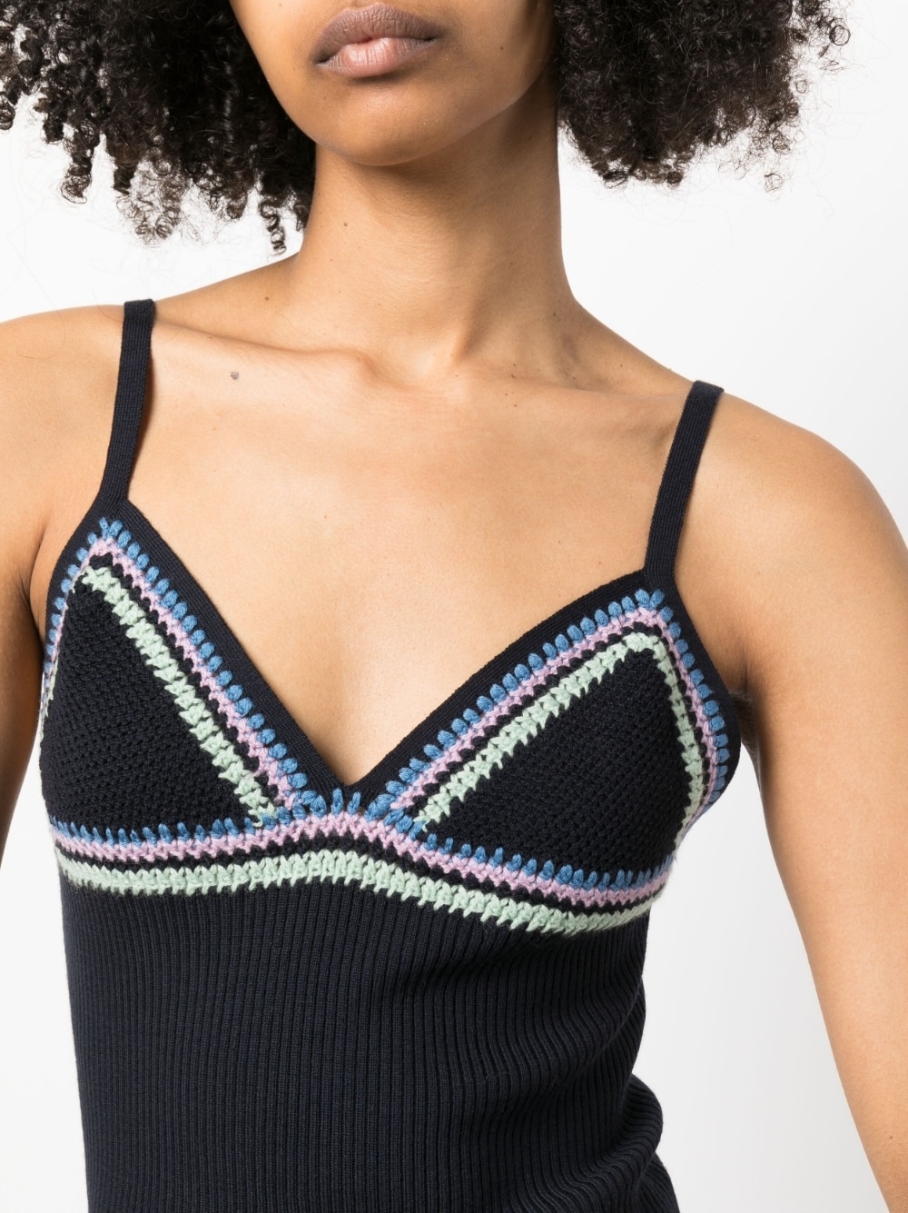 spaghetti straps knitted top - 5