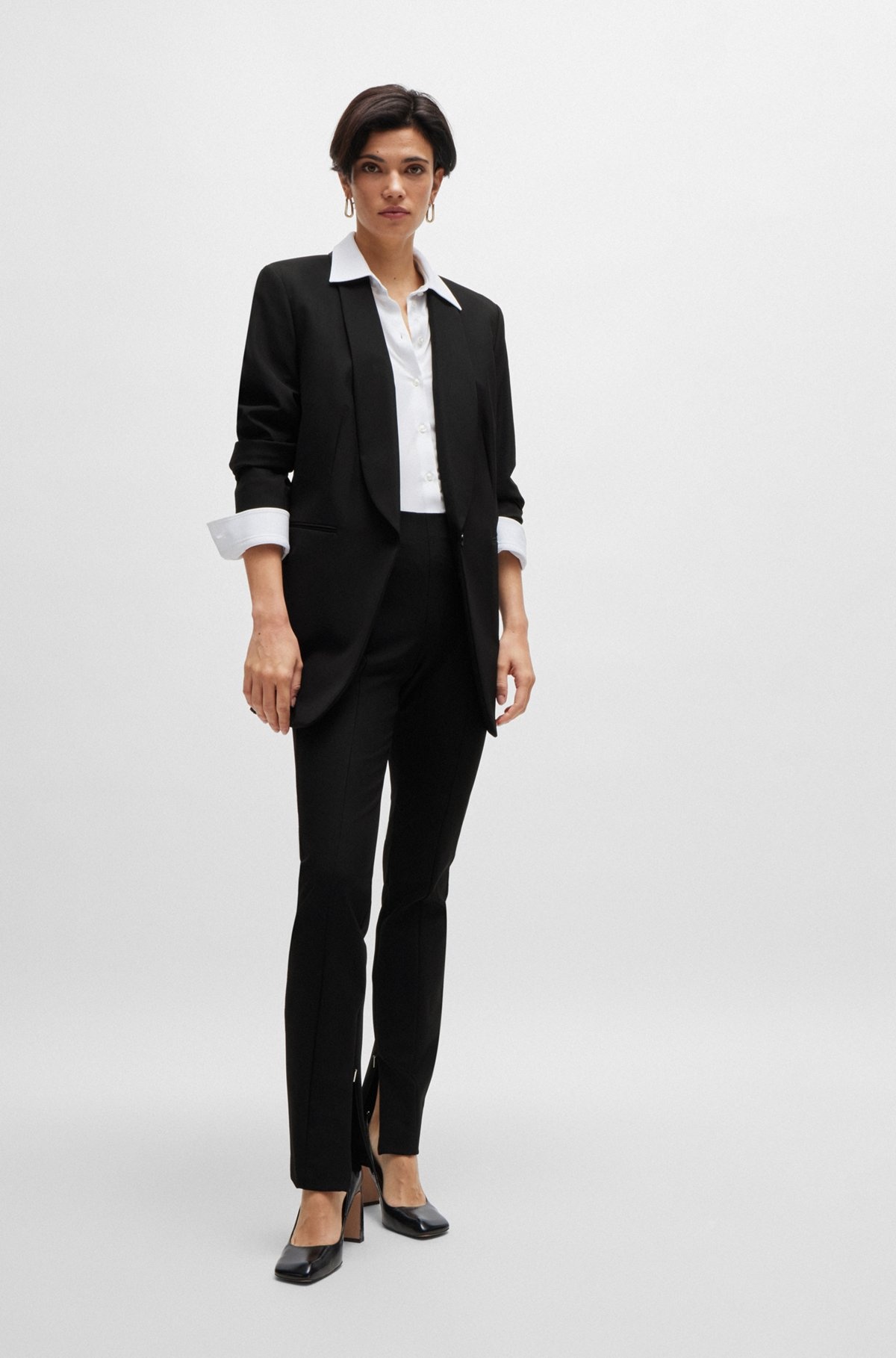 EXTRA-SLIM-FIT BLOUSE IN ITALIAN PERFORMANCE-STRETCH DOBBY - 3