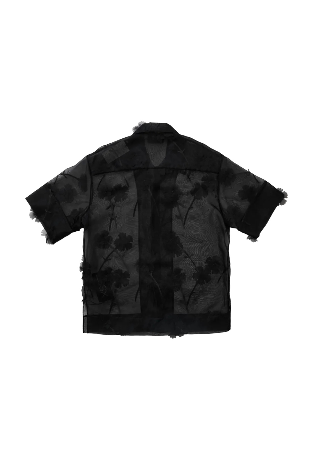 Simone Rocha Carnation Organza Boxy Shirt Black - 2