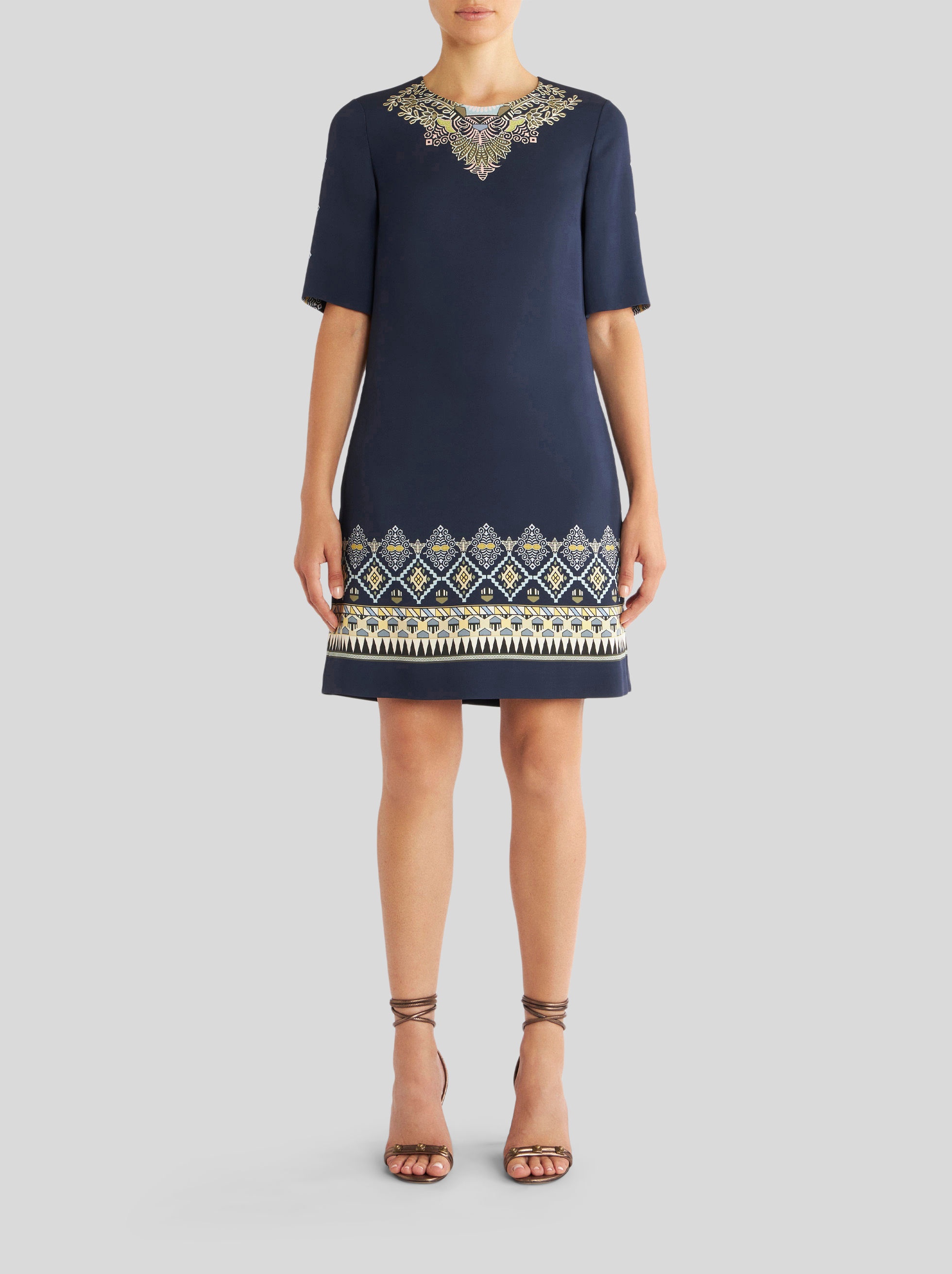 GEOMETRIC PATTERN TUNIC DRESS - 3