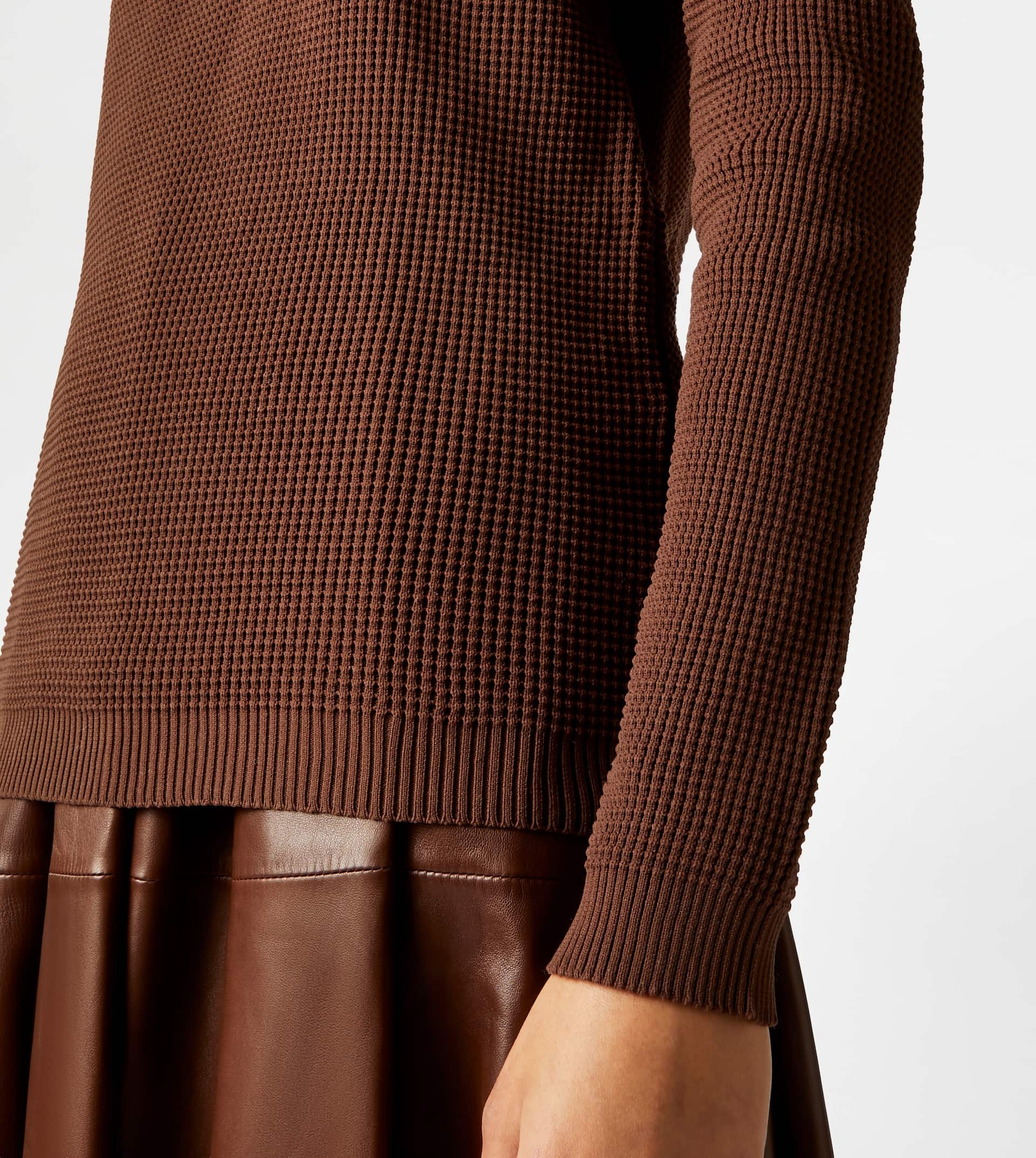 POLO SHIRT IN KNIT - BROWN - 5