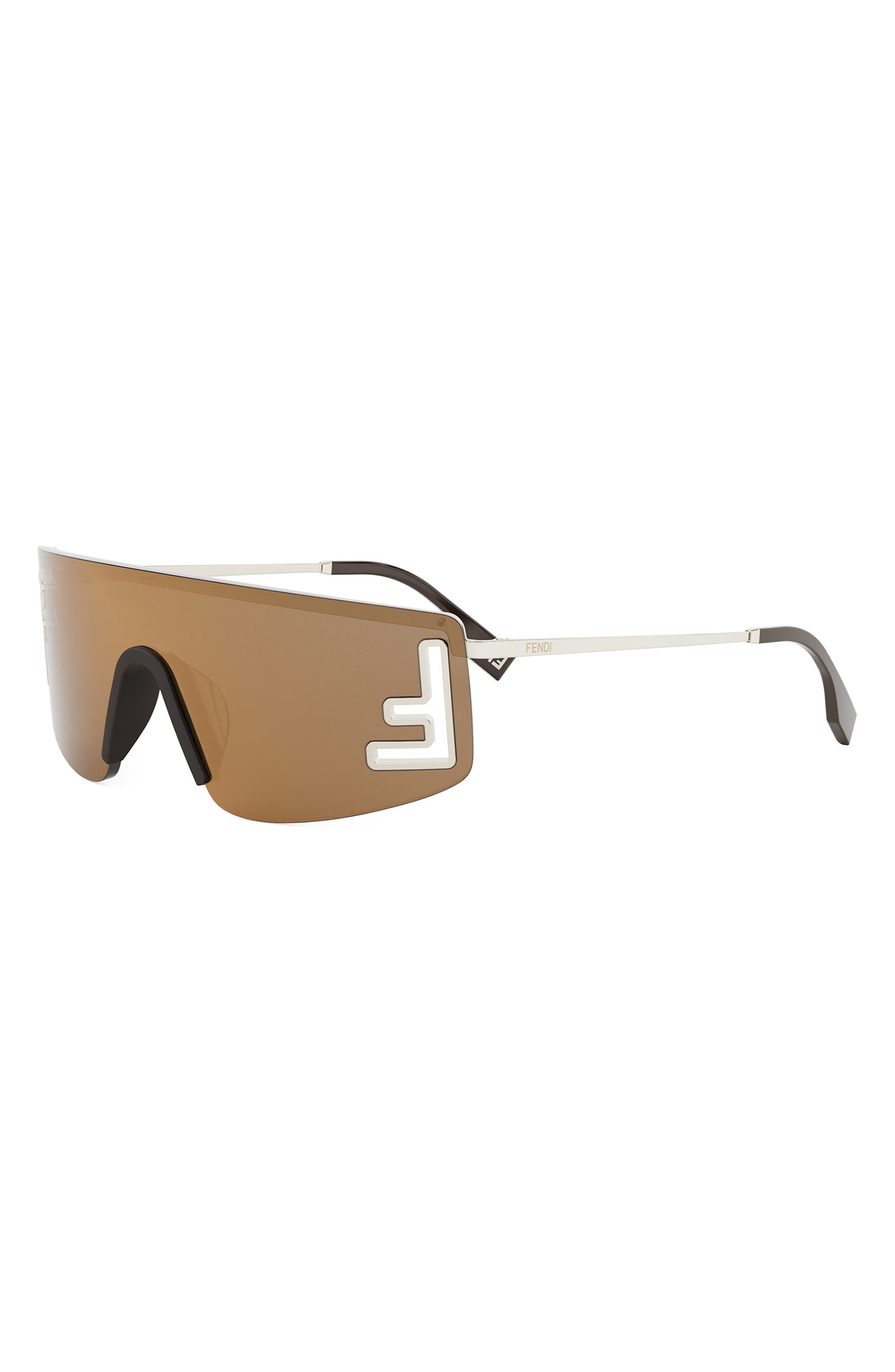 Fendi Sport Rectangular Sunglasses in Gold /Brown Mirror at Nordstrom - 2
