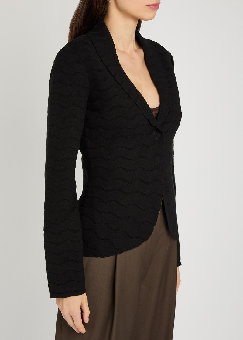 EMPORIO ARMANI Emporio Armani Textured Close-knit Blazer outlook