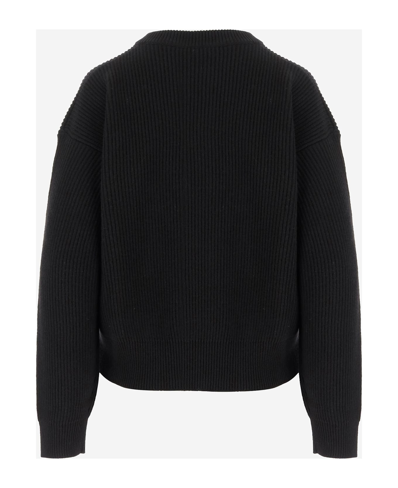 Ribbed Wool Sweater With Studs - 2