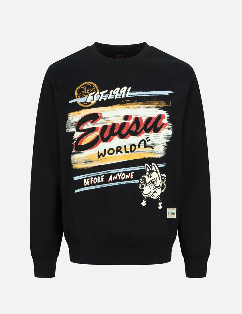 INARI MASK AND SLOGAN HANDWRITING PRINT RELAX FIT SWEATSHIRT 1